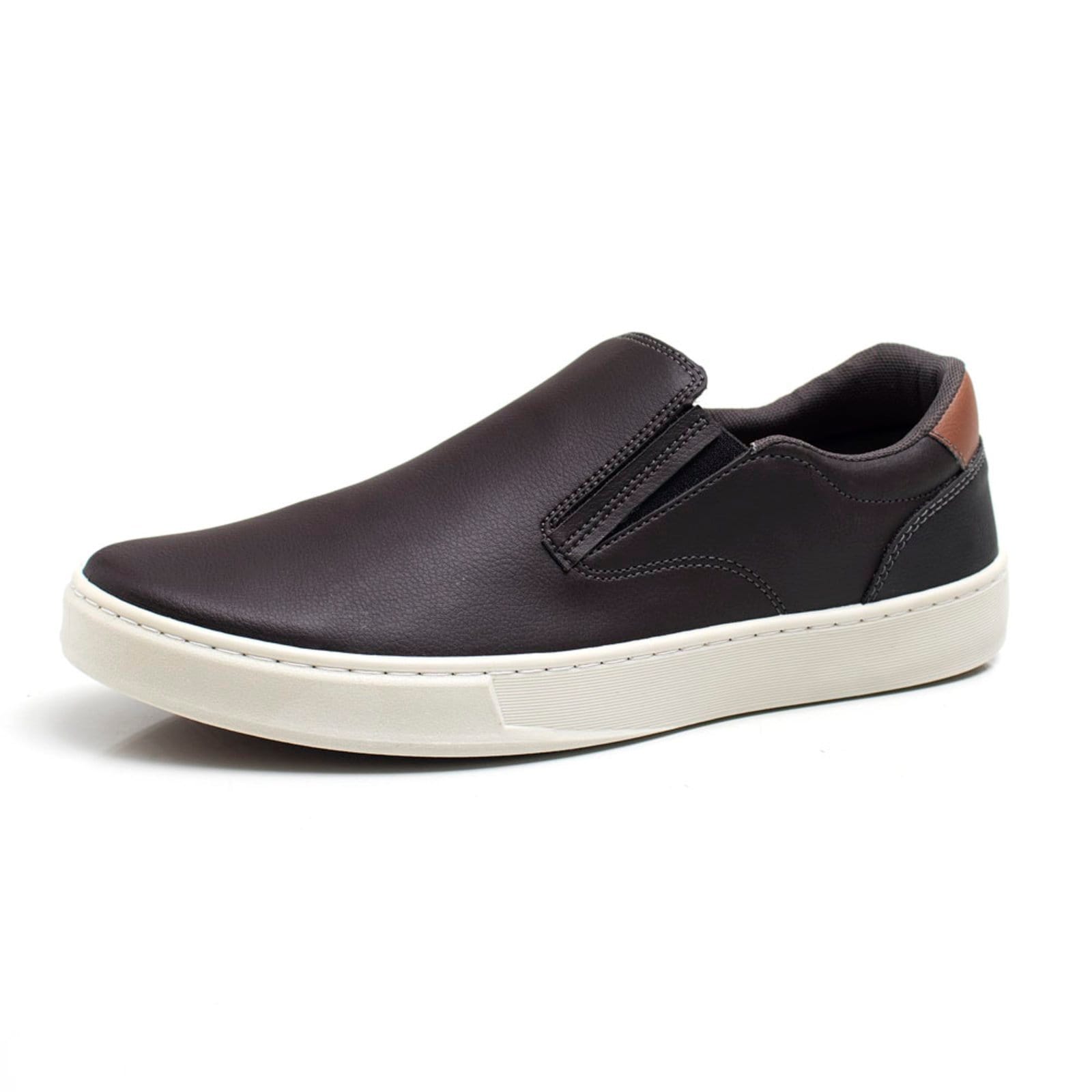 Sapato Casual Masculino Sapatenis Slip On Marrom