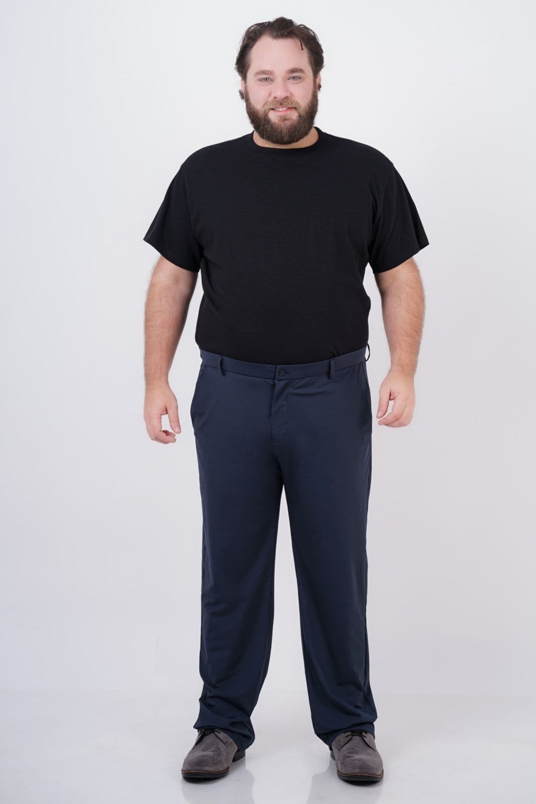 Vista 2 Calça Social Masculina Sh Fashion Super Elastano Plus Size Confortavél Cor Marinho SH FASHION azul marinho