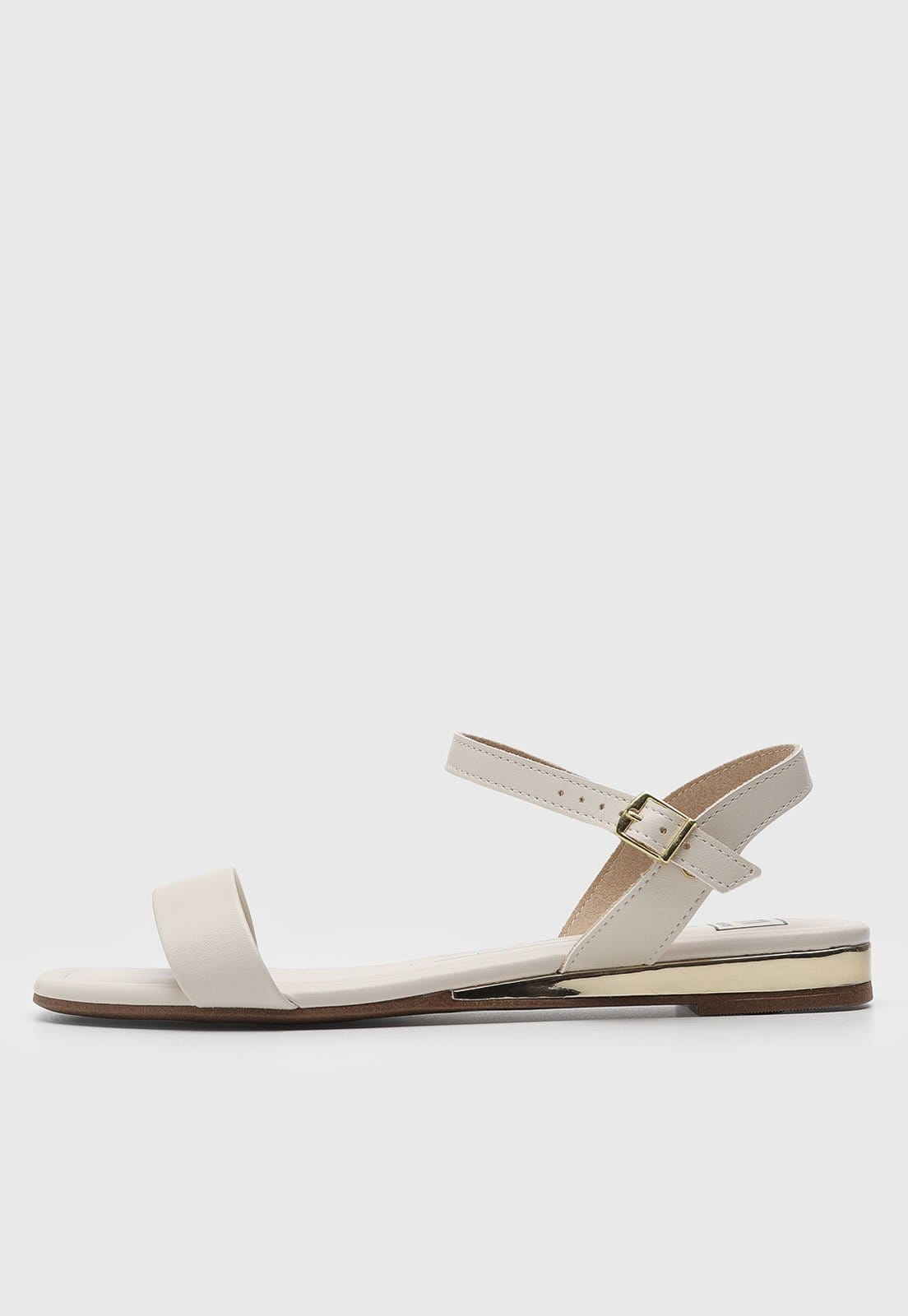 Vista principal Rasteira Feminina Moleca Fechada Bico Quadrado Branca MOLECA branco