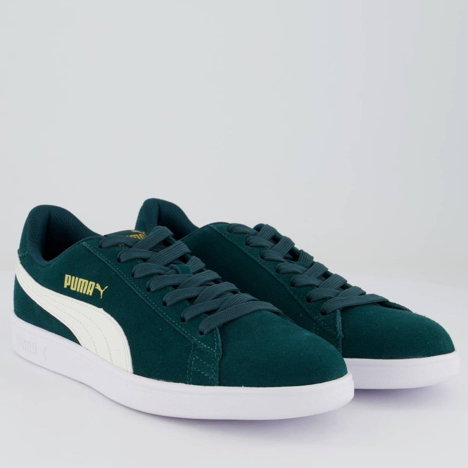 Vista 2 Tênis Puma Smash V2 Escuro Puma verde