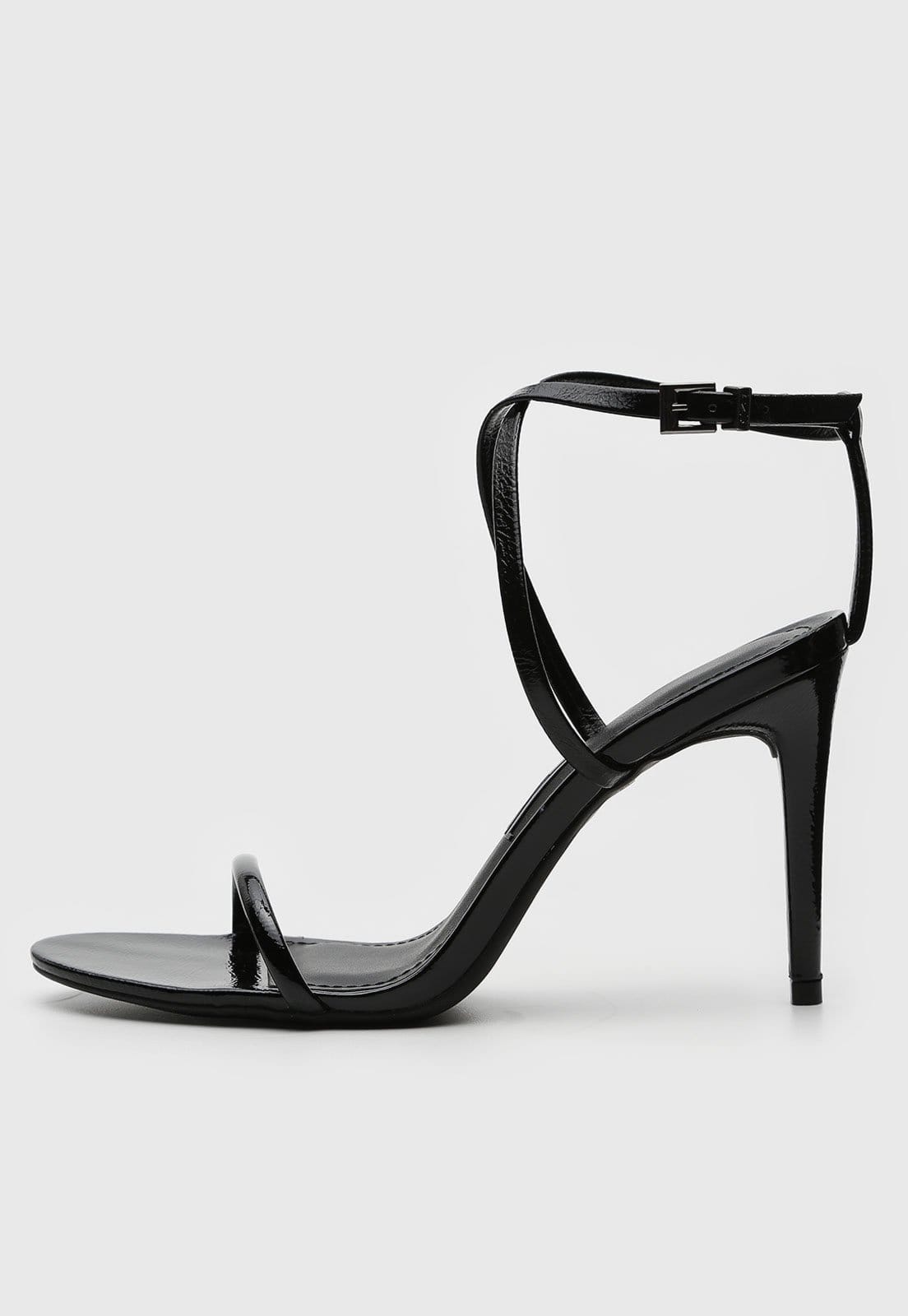 Vista principal Sandália Santa Lolla Verniz Preta Santa Lolla preto