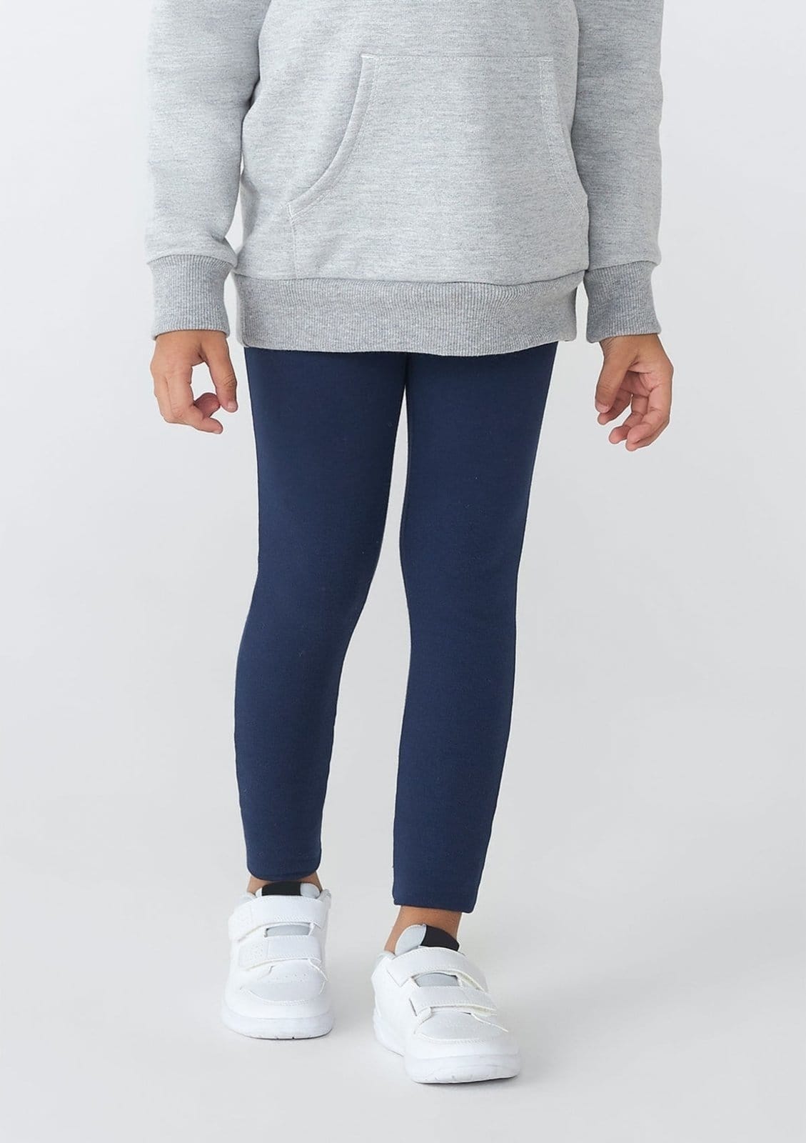 Vista 2 Infantil - Calça Legging Básica Menina Em Moletom Peluciado Tam A 16 Hering azul/azul marinho