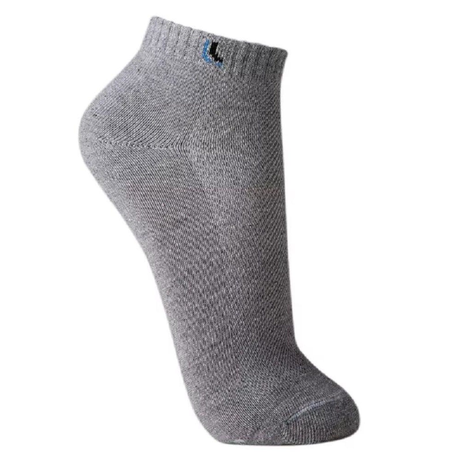 Vista 2 Kit 3 Pares Meia Curta Cano Curto Lupo Algodão Sport 3225 Preto/Cinza Lupo branco