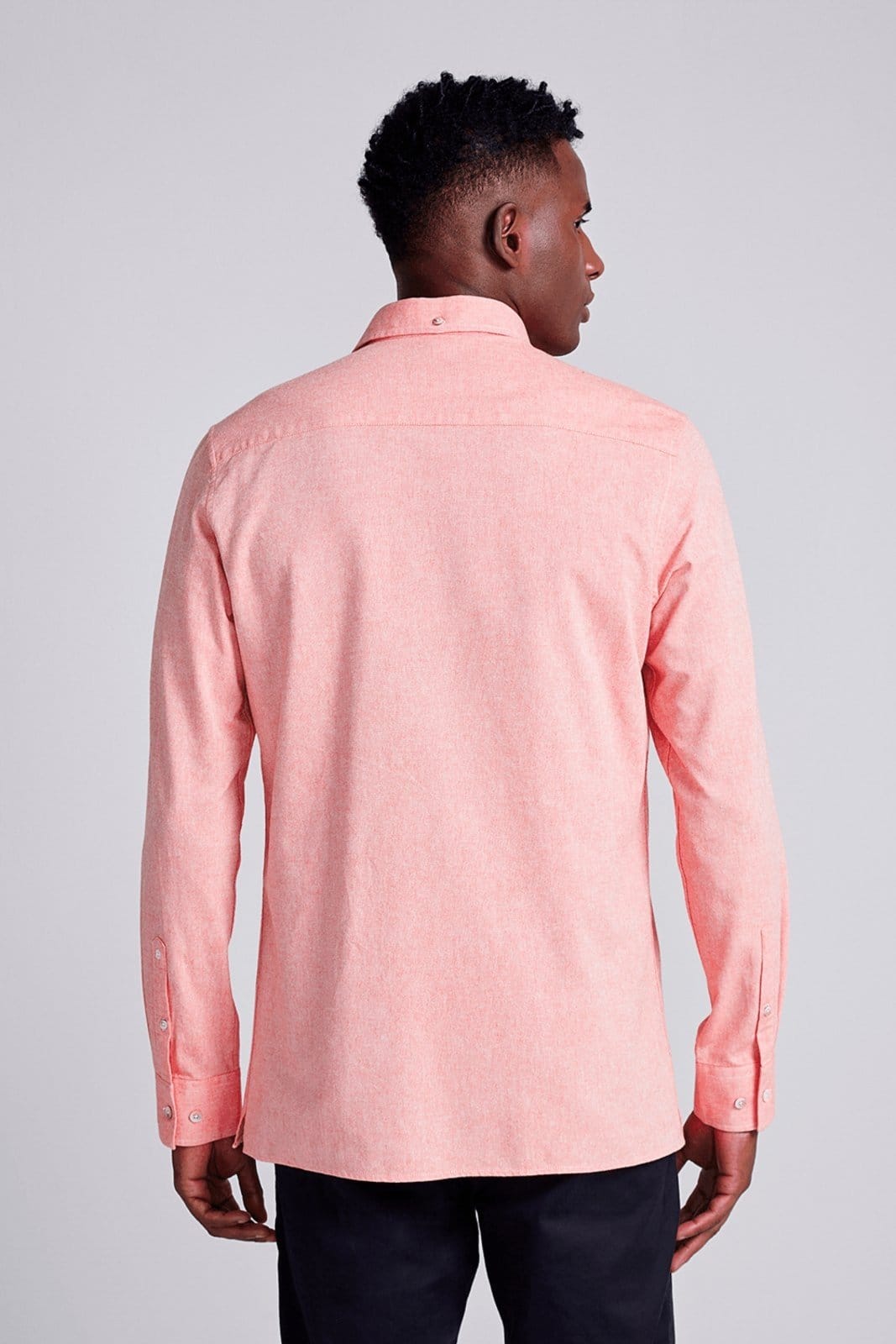 Vista 2 HIGHSTIL Camisa Lisa Slim Fit - Rosa Salmão HIGHSTIL laranja rosa