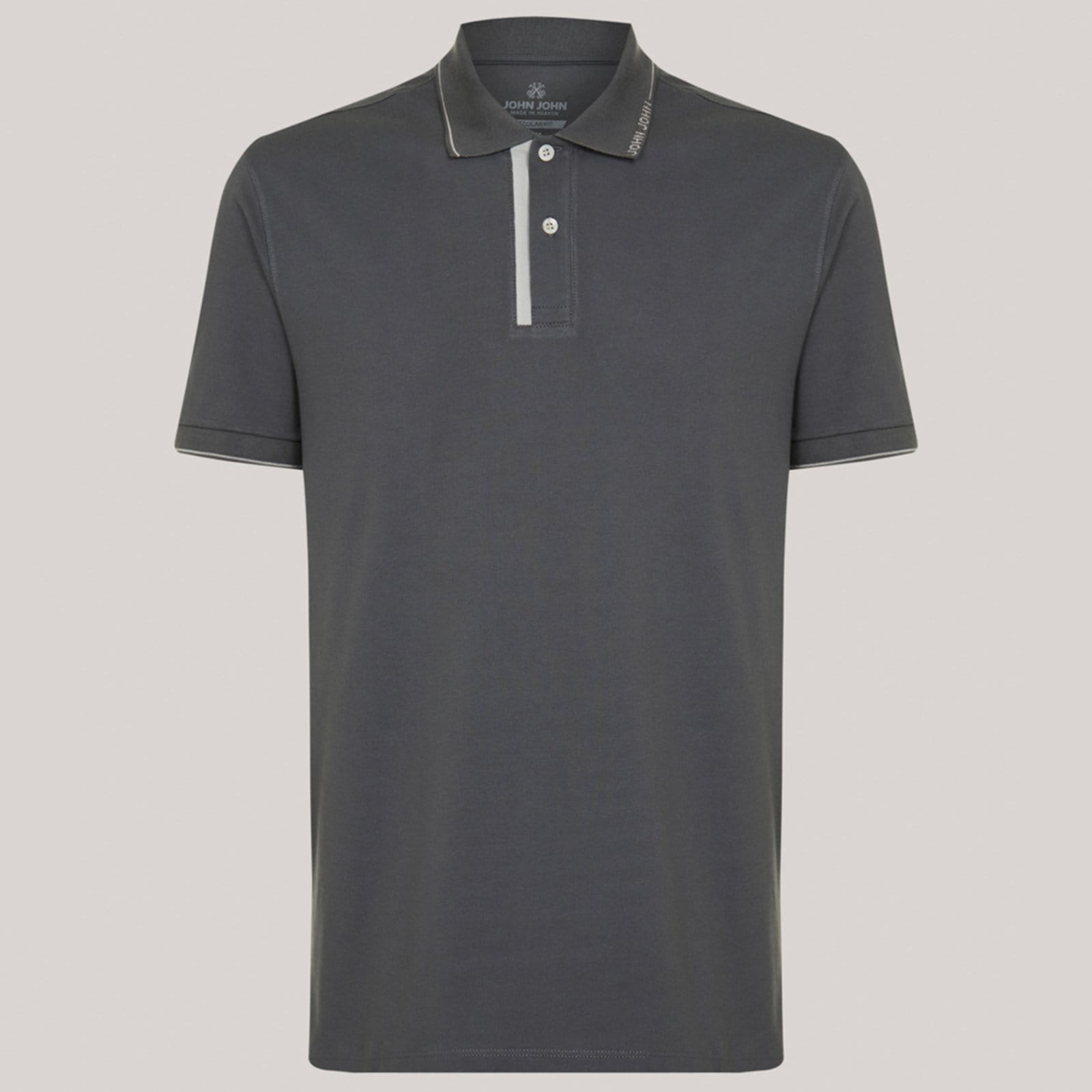 Vista principal Camisa Polo John John Regular Creta Pr26 Masculino John John cinza