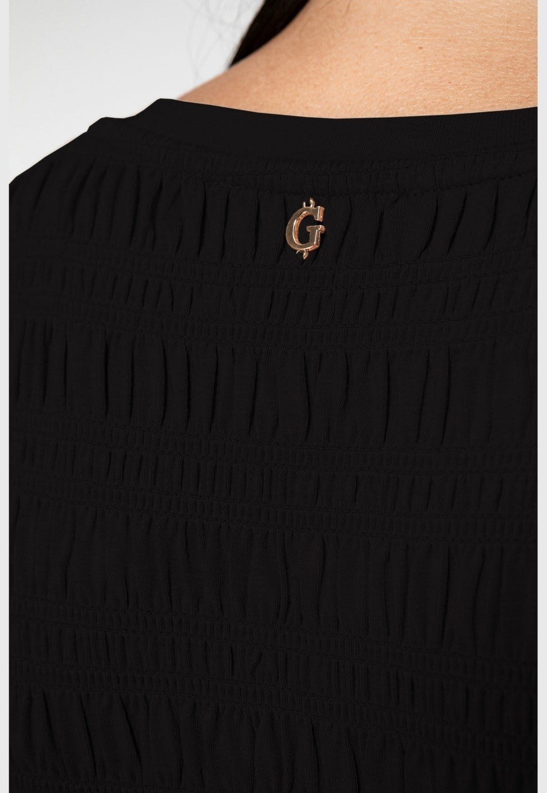 Vista 2 Vestido Guess Mini Lastex Franzido Guess preto