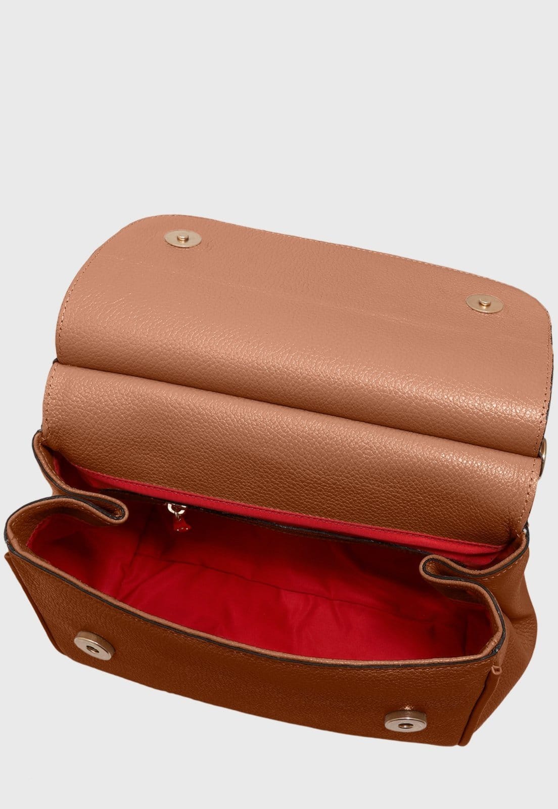 Vista 2 Bolsa Transversal Couro Mariart Camélia Camel Mariart caramelo