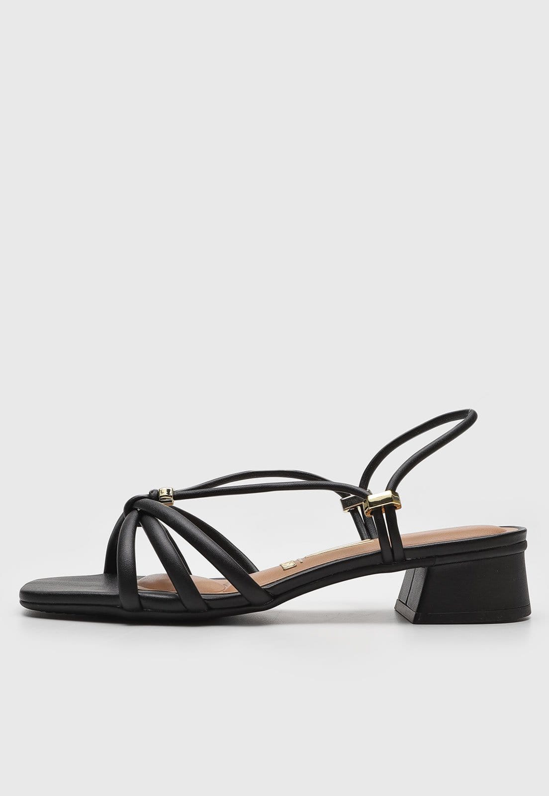 Sandália Feminina Vizzano Baixa Tiras Preta