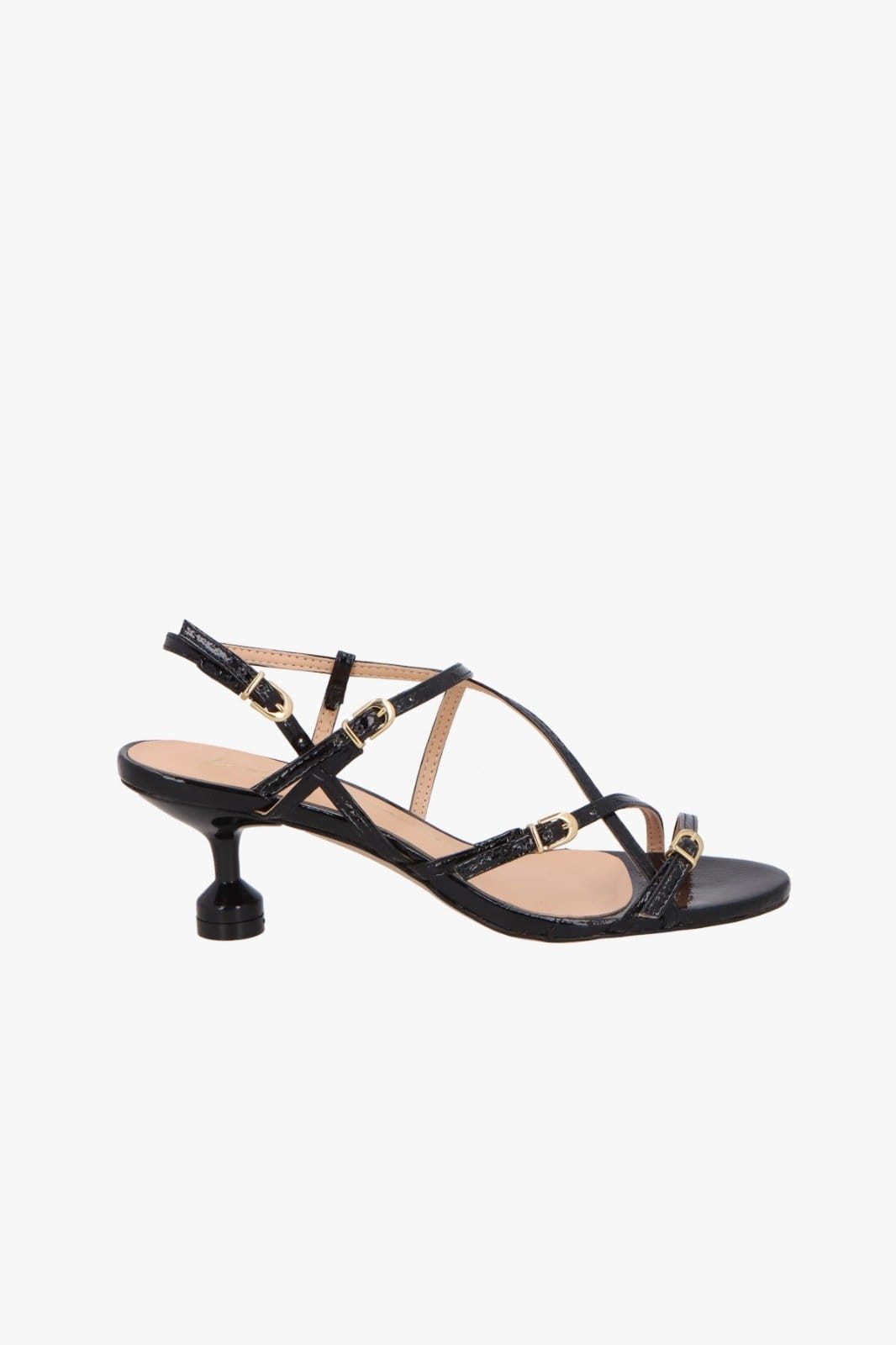 Vista 2 Sandalia Luiza Barcelos Em Couro COM Salto Taça Luiza Barcelos preto