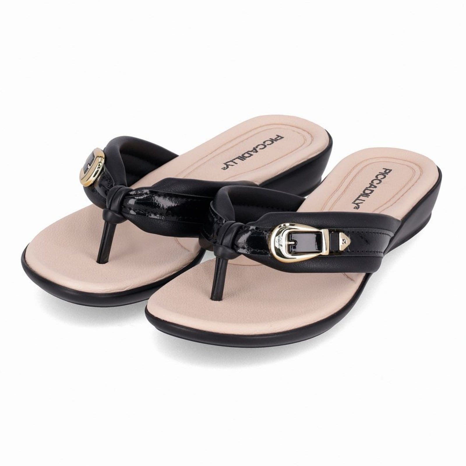 Vista 2 Chinelo Camila Anabela Baixo Piccadilly preto