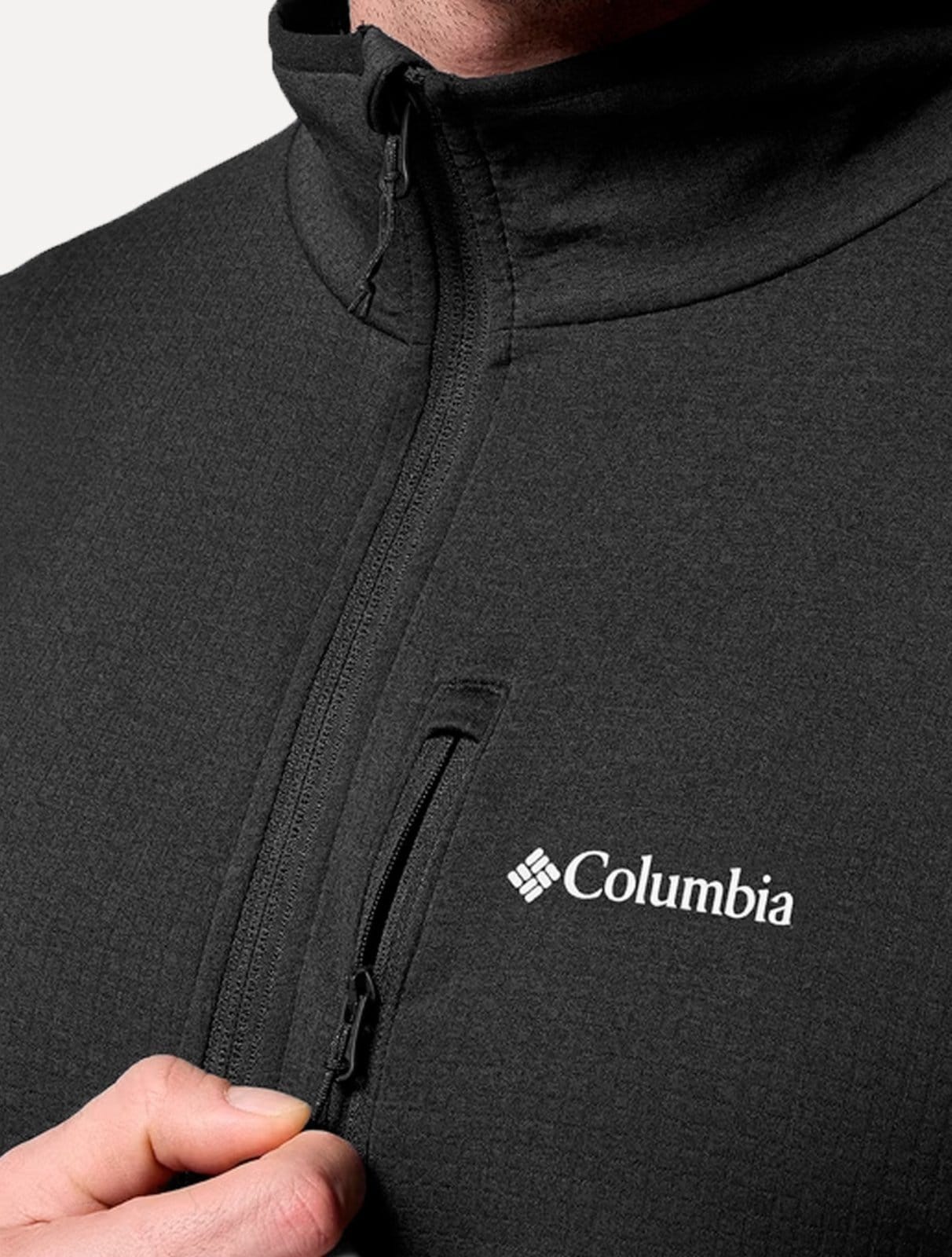 Vista 2 Jaqueta Columbia Masculina Fleece Hike Grid Full Zip Columbia preto