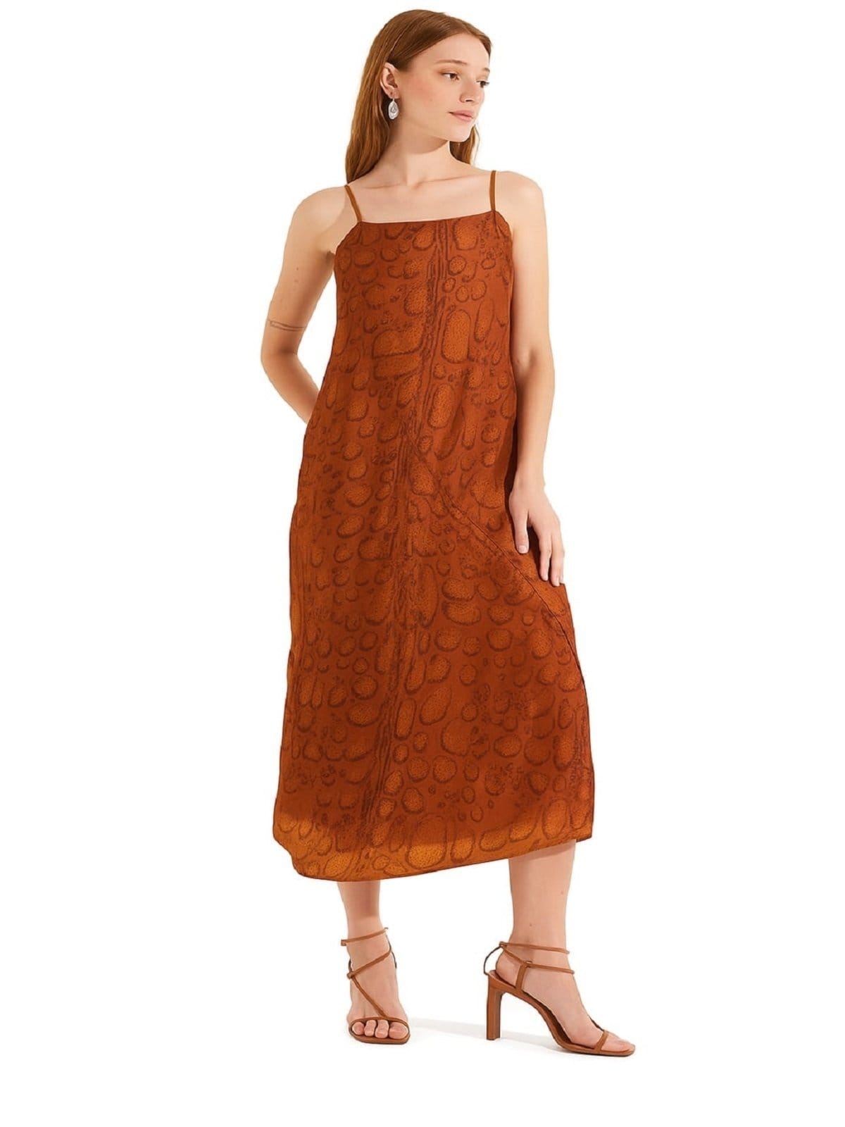 Vista principal Vestido Estampado Animal Skin Forum marrom