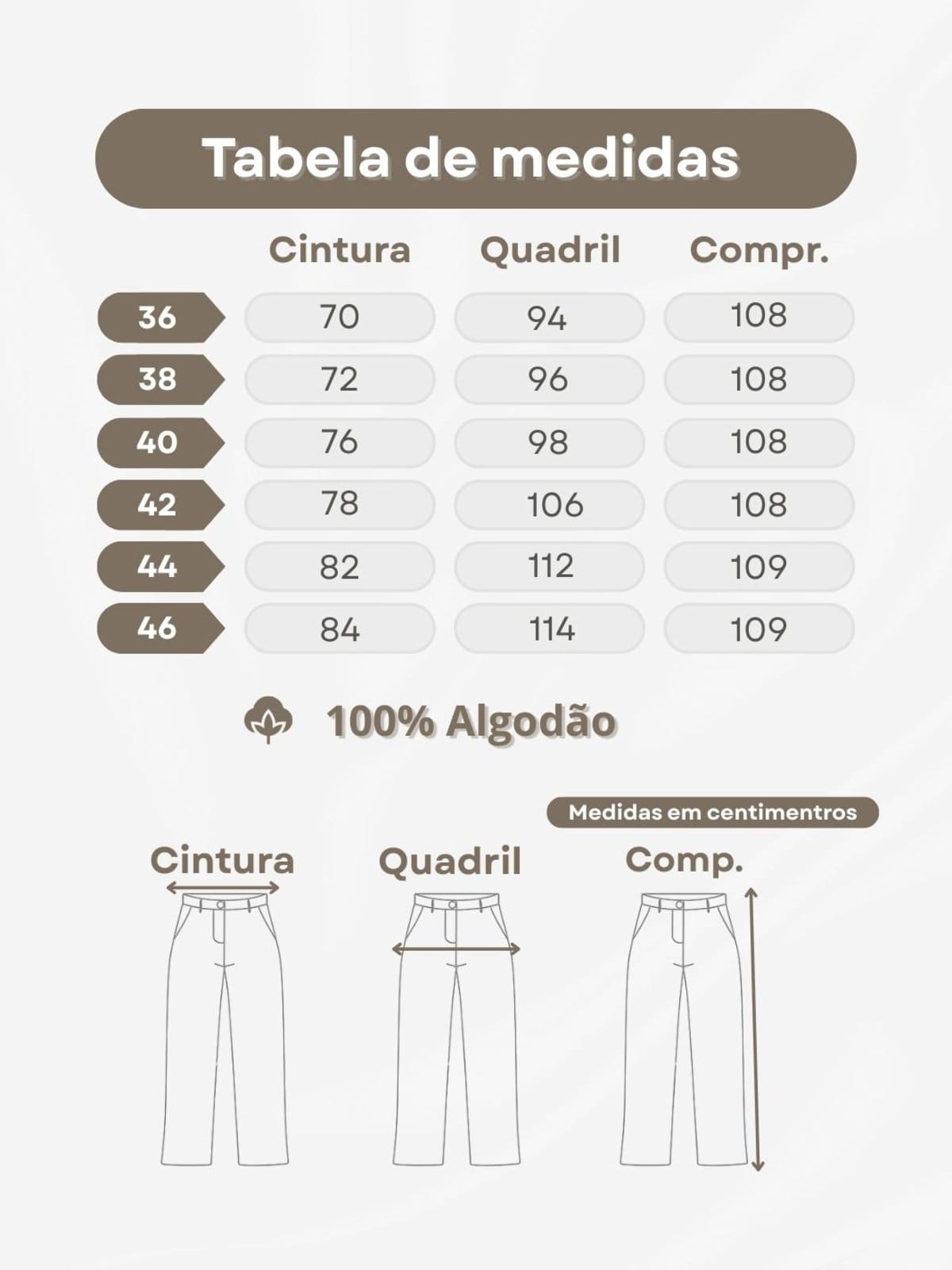 Vista 2 Calça Reta Sarja Nude Cintura Alta Feminina Crawling bege nude