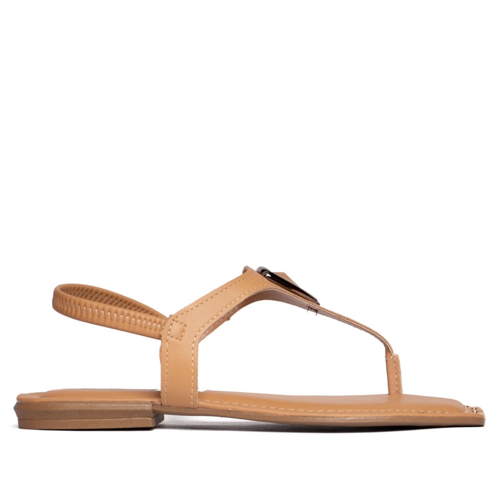 Vista principal Sandália Rasteira Feminina Mississipi Napa MISSISSIPI bege