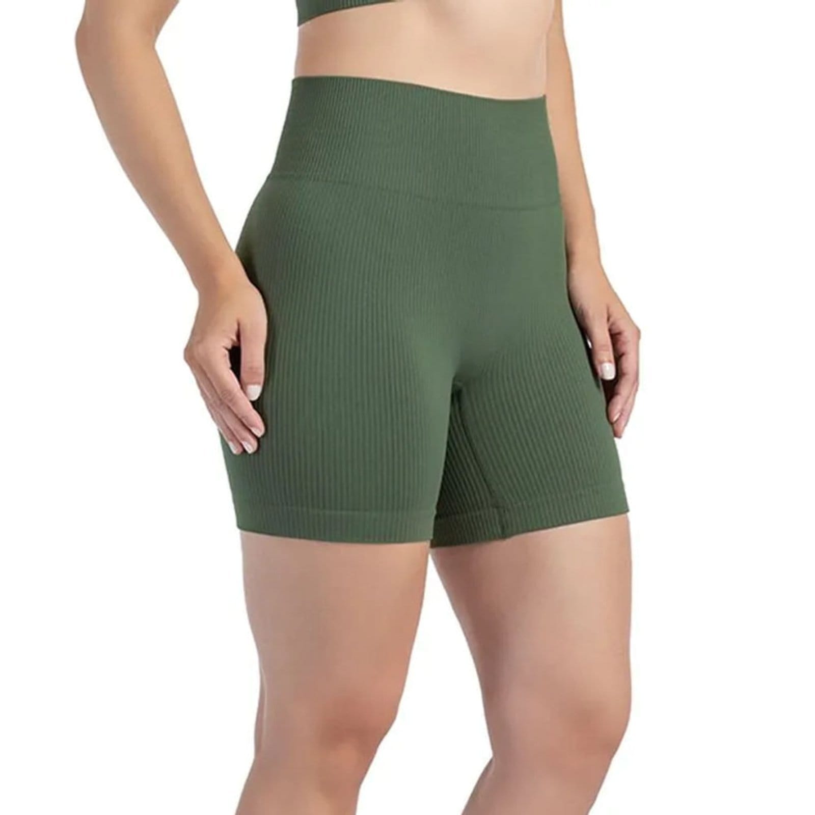 Vista principal Bermuda Feminina Olympikus Knit Seamless OLYMPIKUS verde