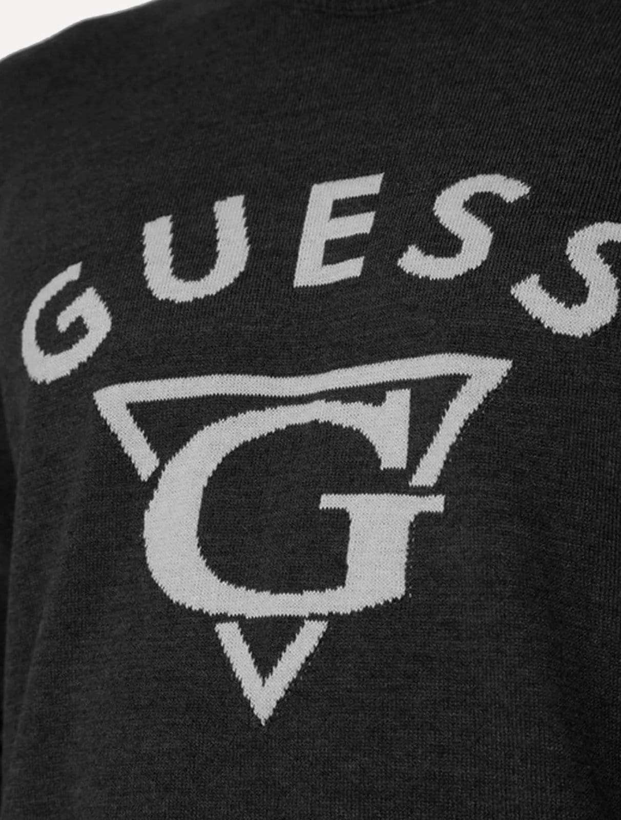 Vista 2 Blusa Guess Masculina Tricot Pullover Triangulo Preta Guess preto