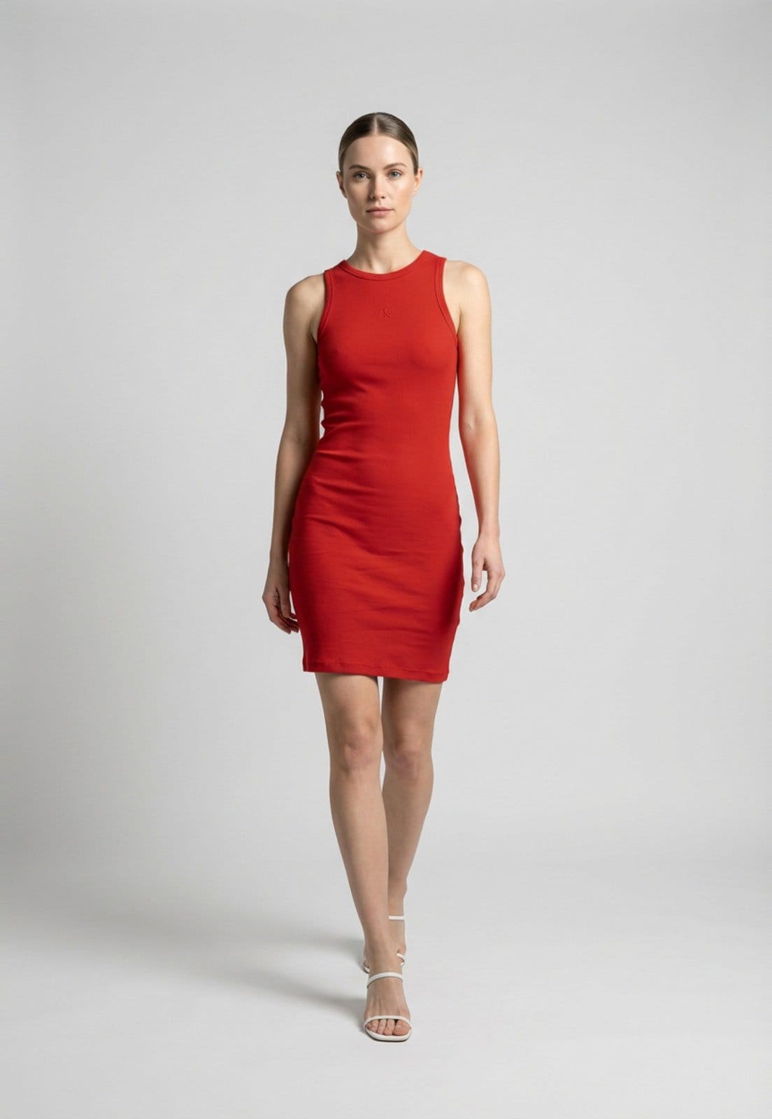 Vista principal Vestido Feminino Calvin Klein Jeans Ribana Calvin Klein Jeans vermelho