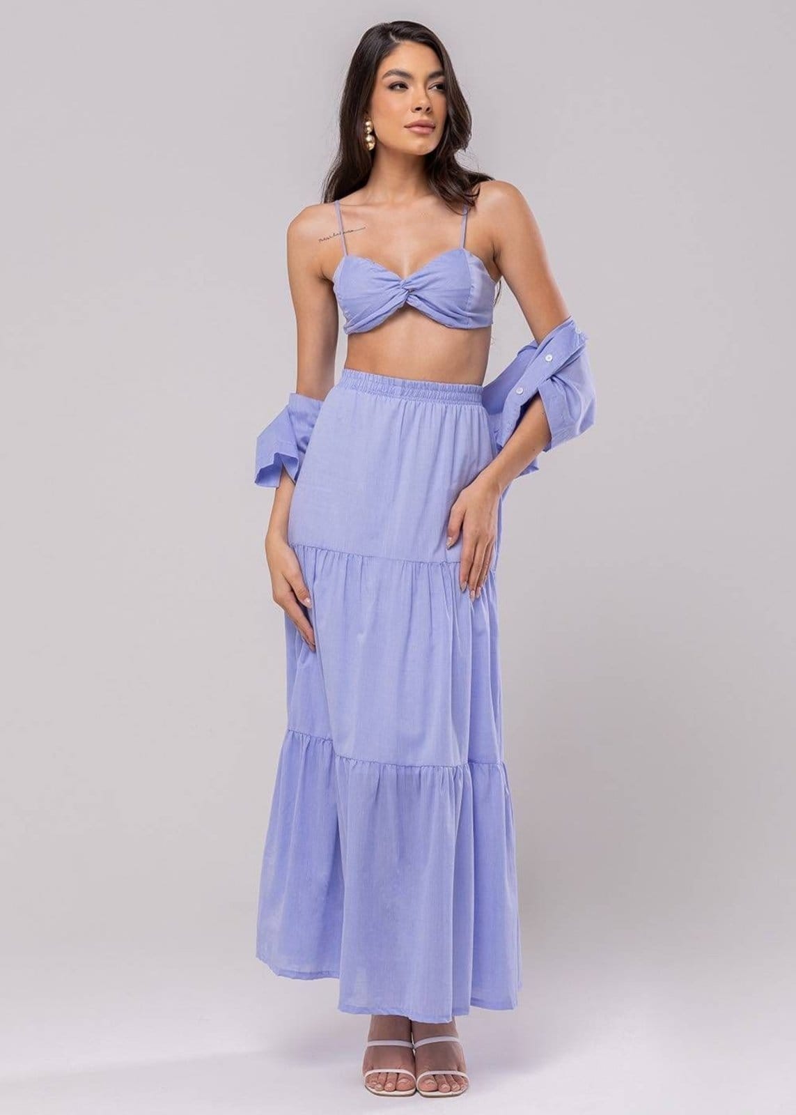 Vista 2 Saia Midi Sawary Mare - 279720 Sawary azul