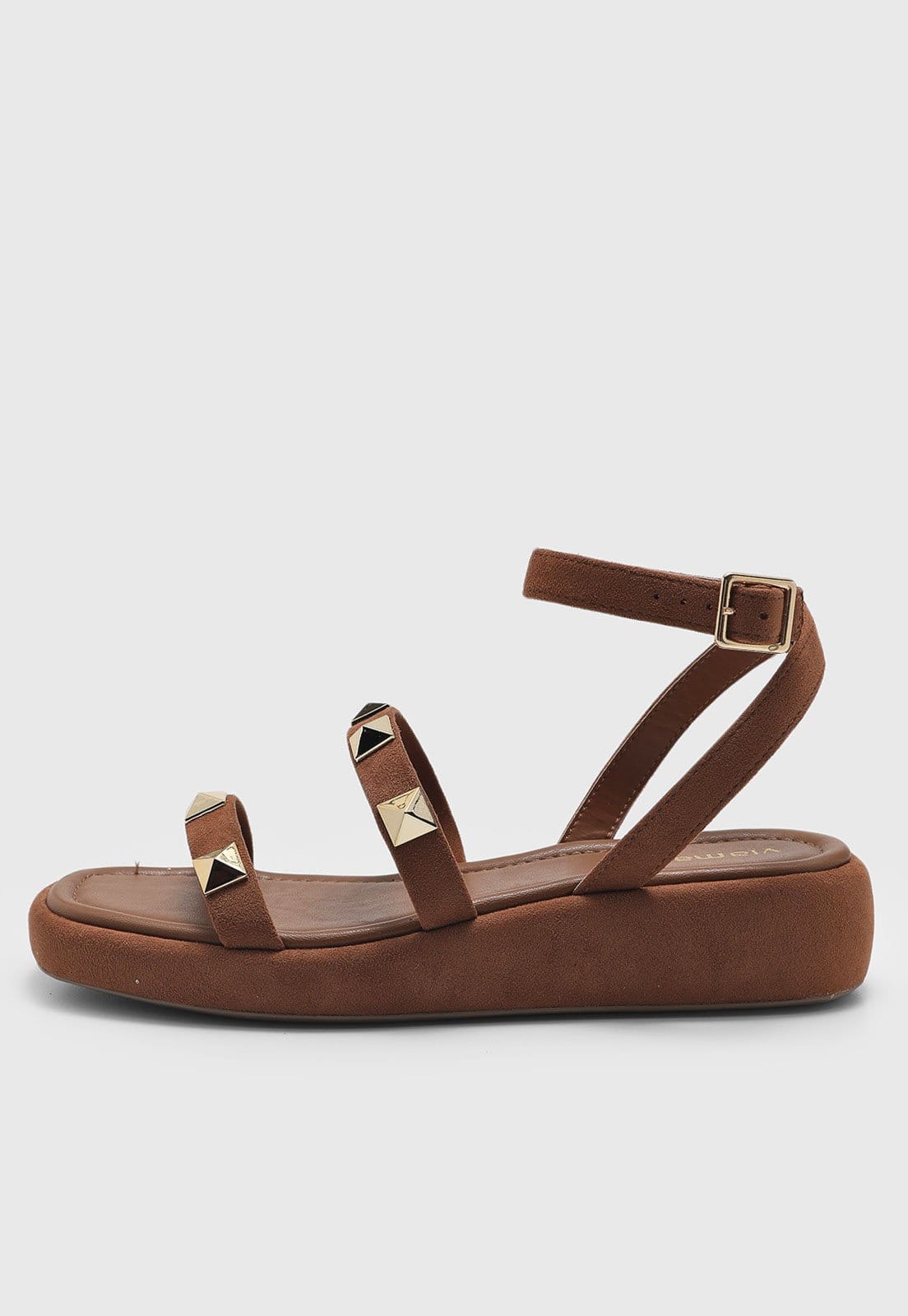 Vista principal Rasteira Feminina Via Marte Tachas VIA MARTE marrom