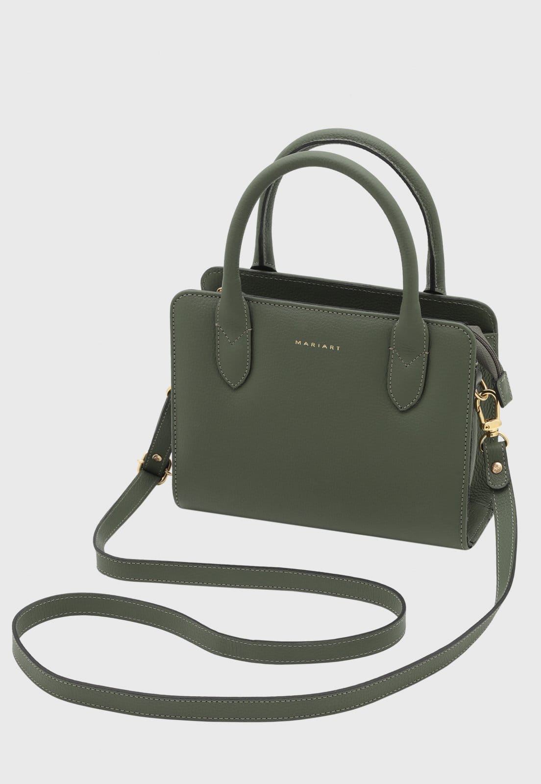 Bolsa Transversal de Couro Mariart Mangaba Army