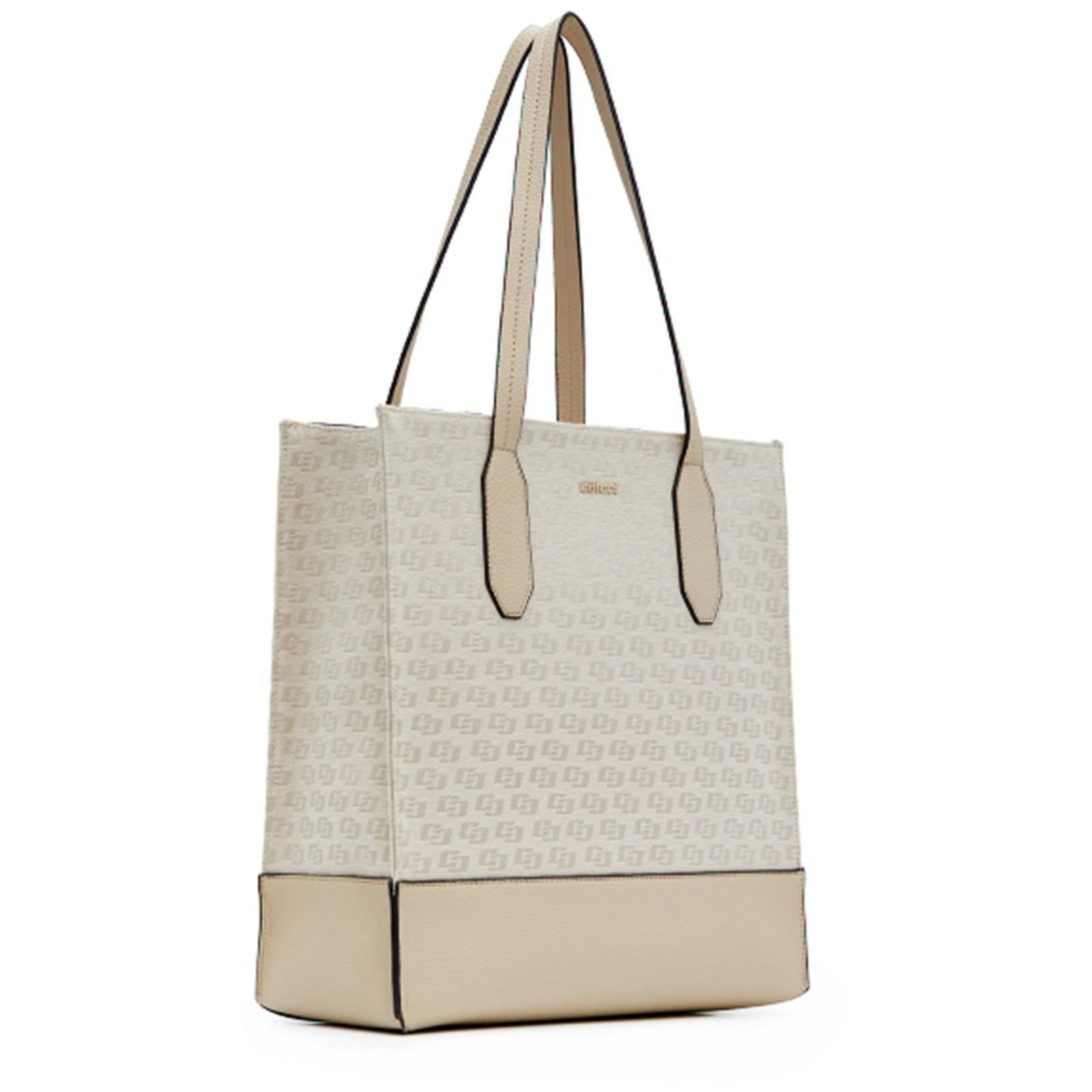 Vista 2 Bolsa Shopping Colcci Jacquard In24 Off White Feminino Colcci amarelo white