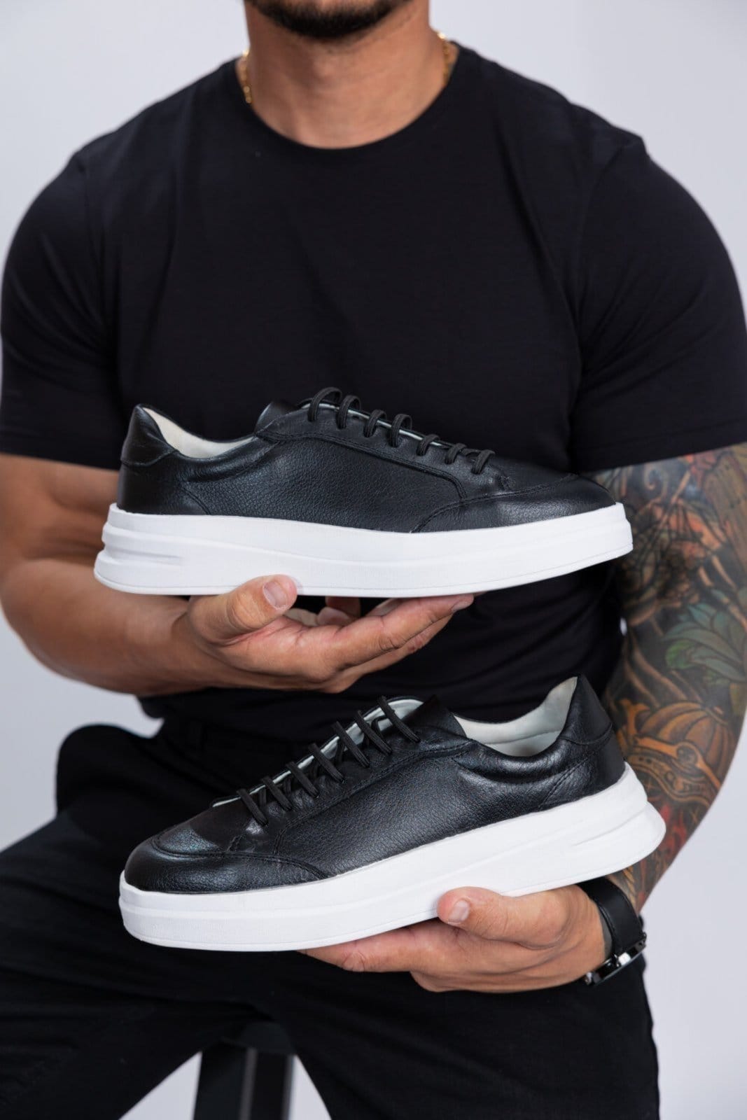 Vista 2 Tênis Sapatênis Casual Masculino Matteo Thezb Couro Legítimo Confortável Leve Moderno Versátil THEZB preto