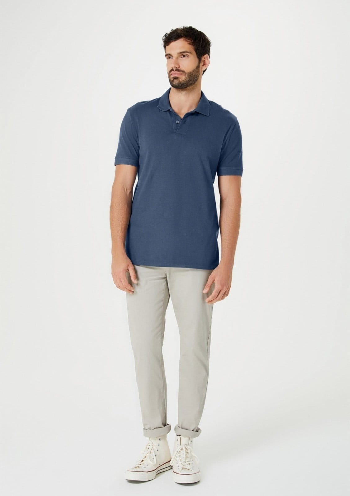 Calça Hering Básica Chino Com Elastano Médio