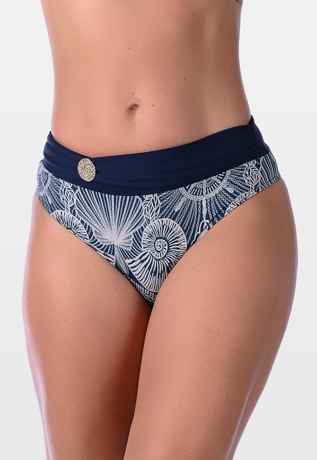 Calcinha Summer Soul Cintura Baixa Com Faixa e Fivela Marinho