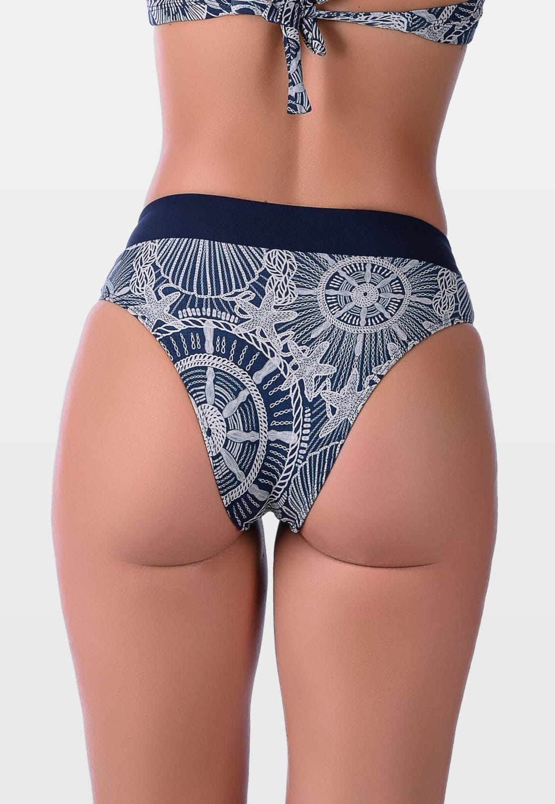Vista 2 Calcinha Summer Soul Cintura Baixa Com Faixa e Fivela Marinho Summer Soul azul marinho/estampado