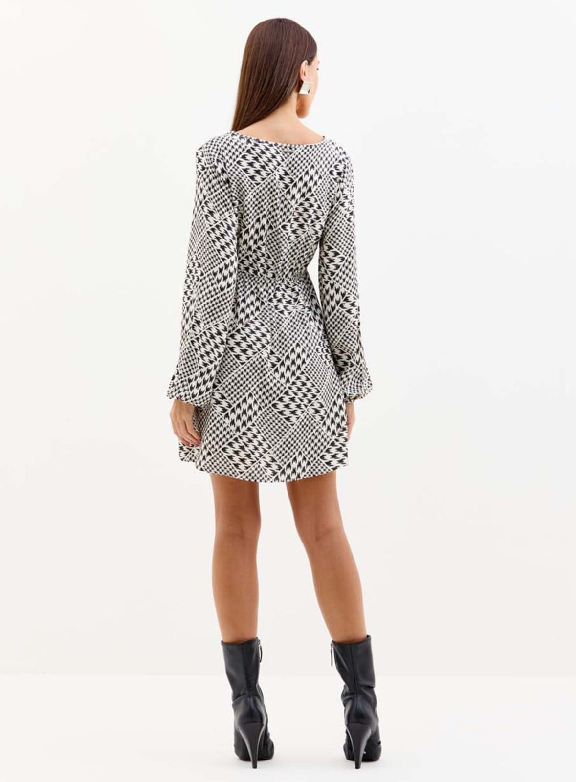 Vista 2 Vestido Estampado Triton Chess Patch Triton branco