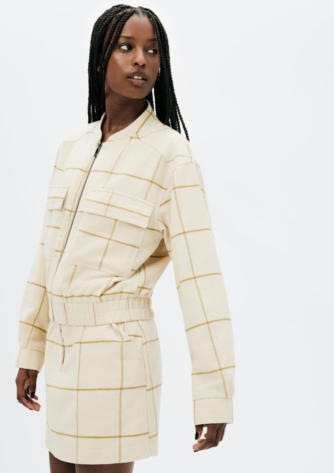 Vista principal Saia Curta Em Lã Hering bege