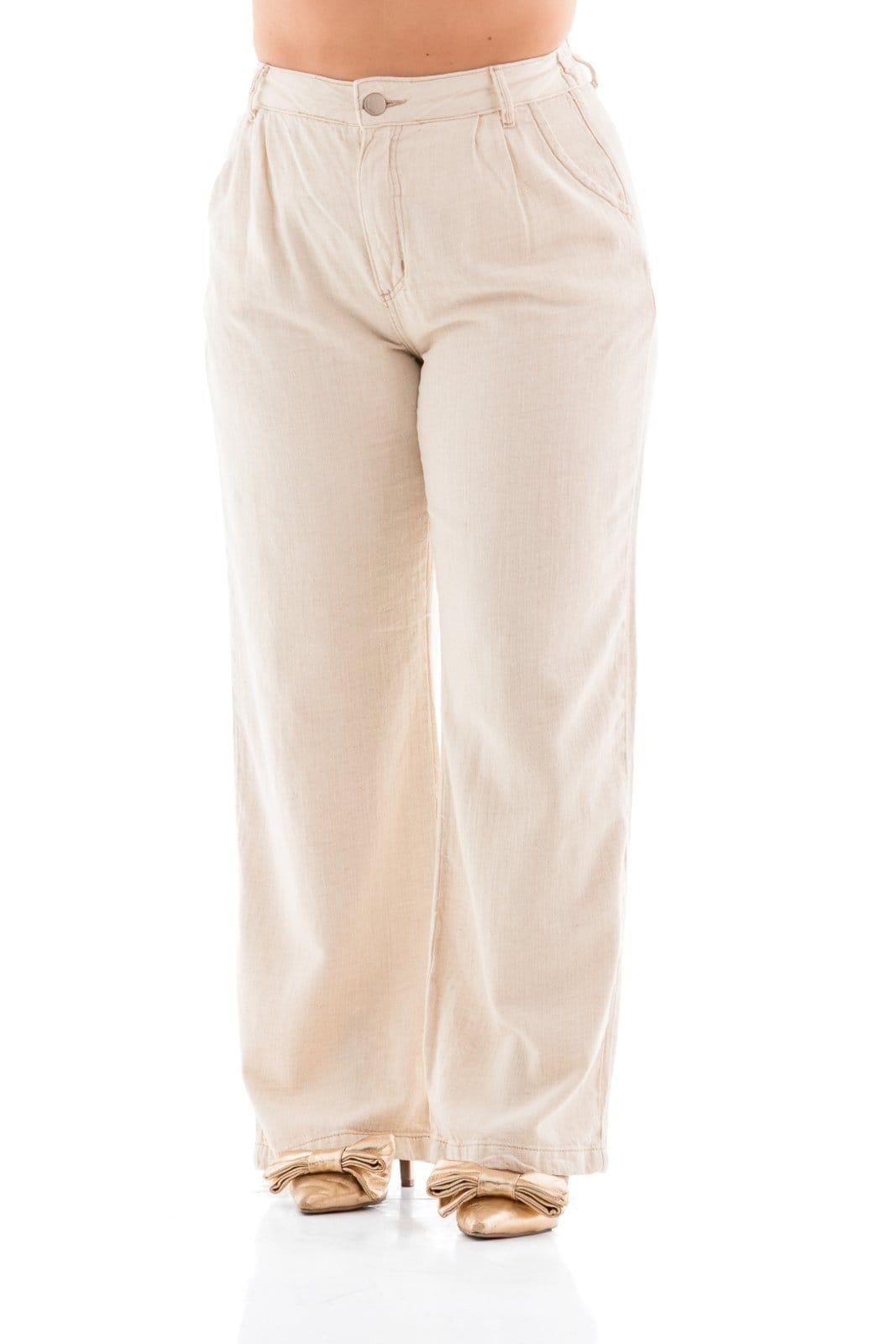 Calça Linho Feminina Arauto Wide Leg Maxskin Eco Fibers