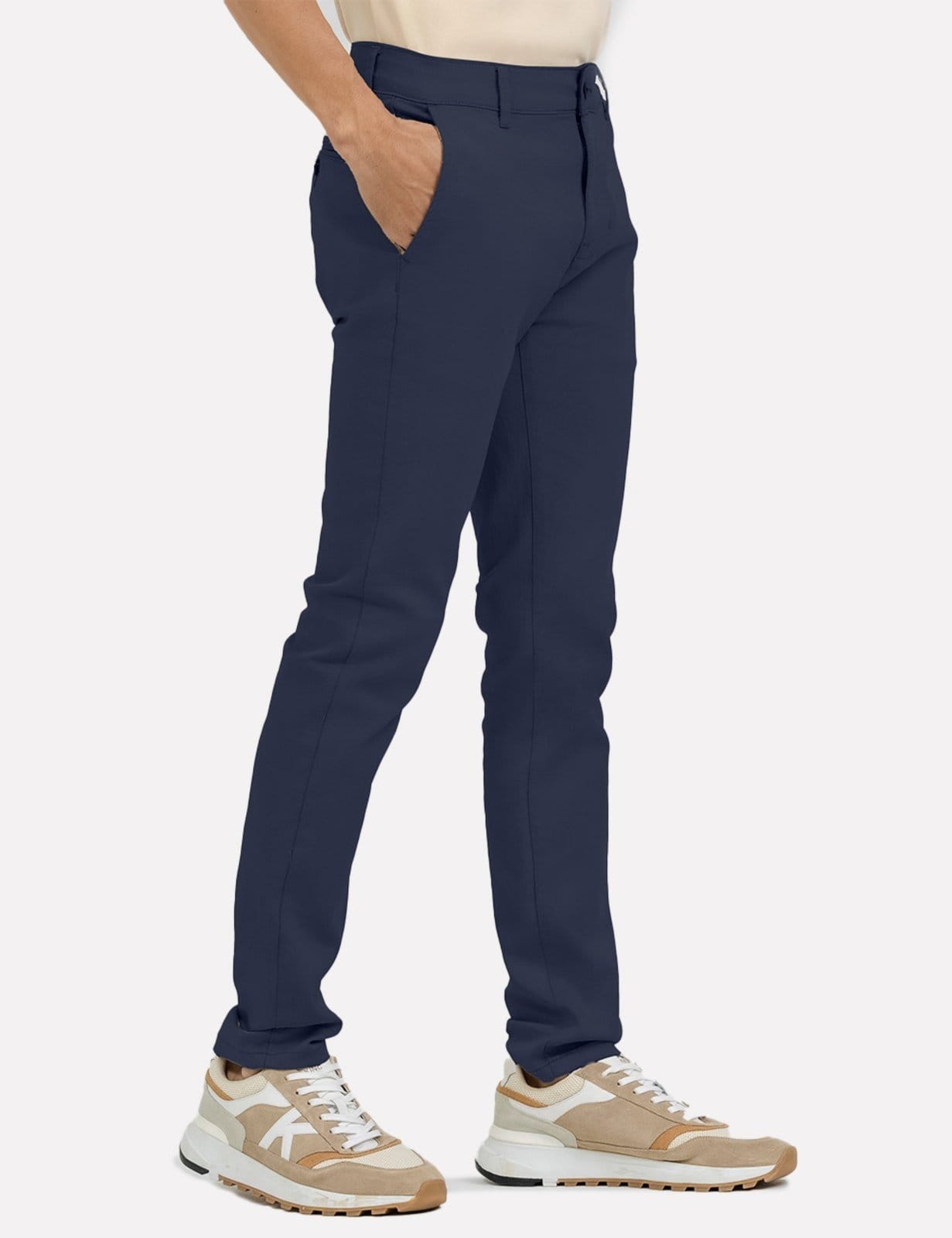 Vista 2 Calça K&J Black Masculina Slim Sarja Azul Marinho King E Joe azul marinho black