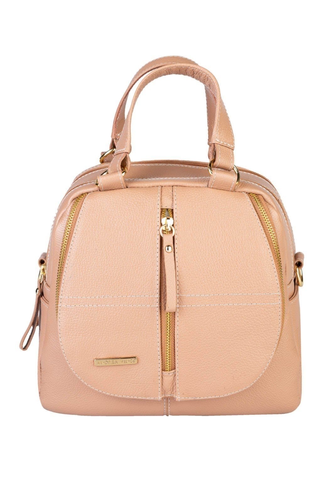 Bolsa Andrea Vinci mochila de couro liso 3 em 1 Marina