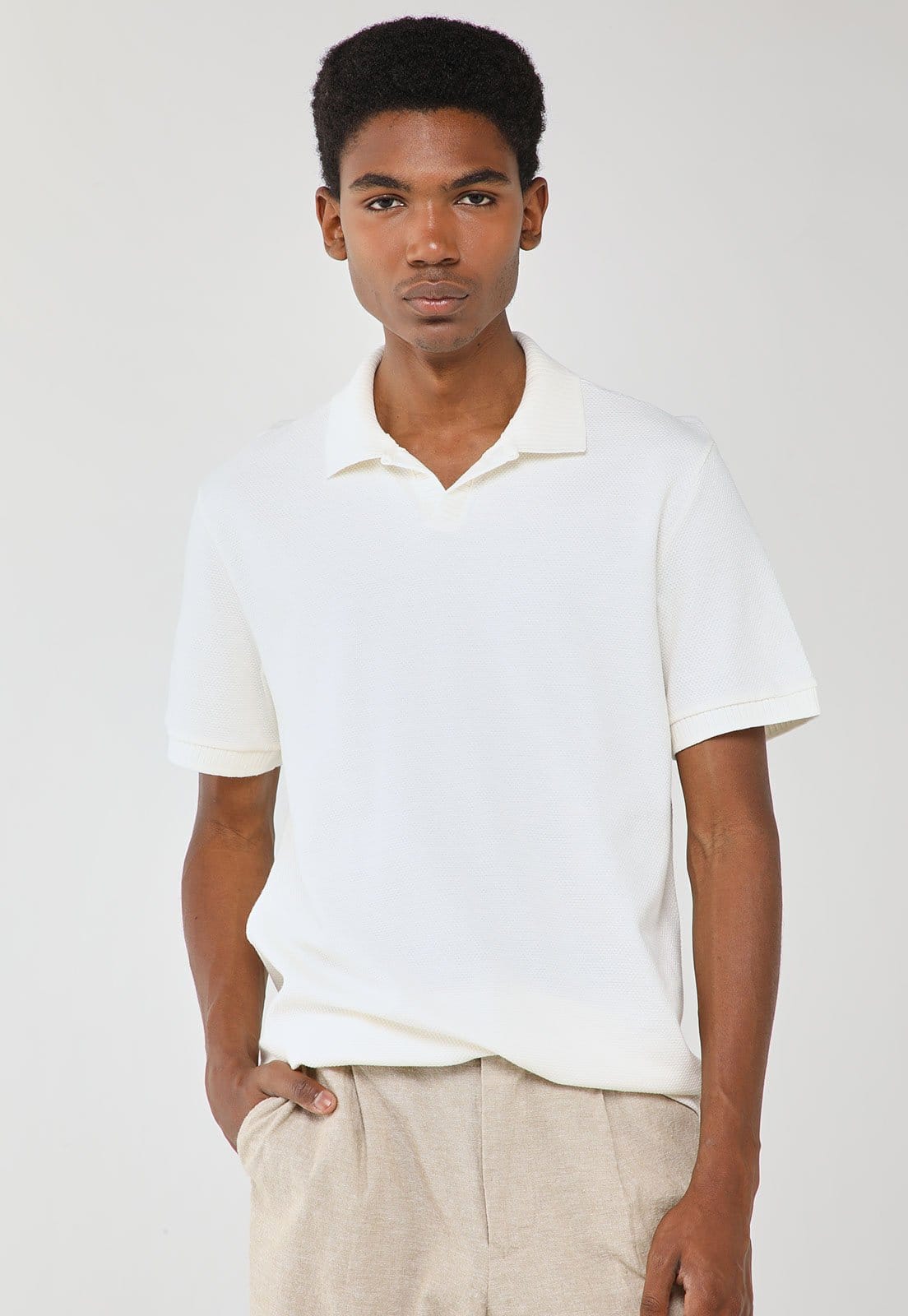 Camisa Polo Masculina Hering Clássica Branca