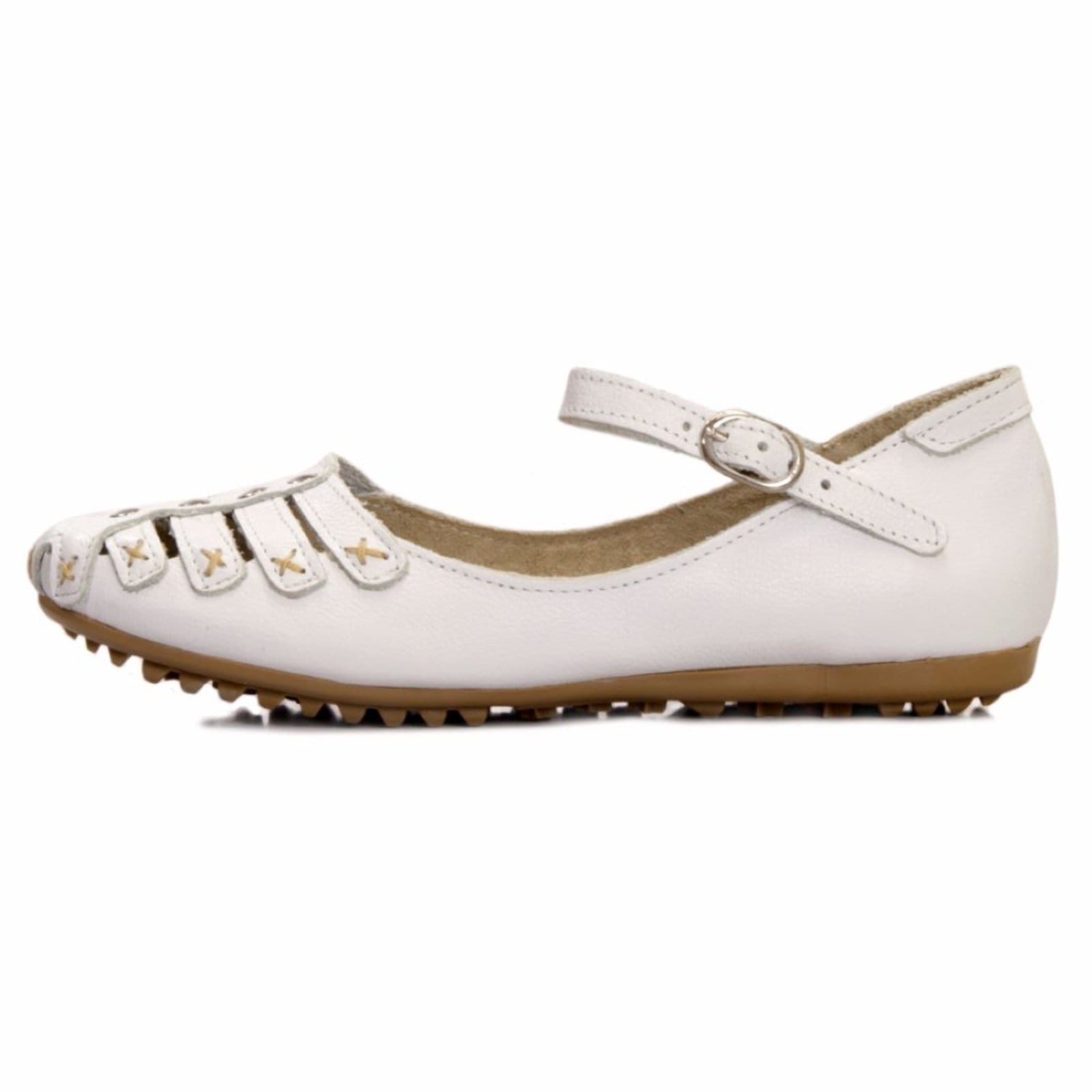 Sapatilha Feminina em Couro Etilo Retrô Salomé Branca