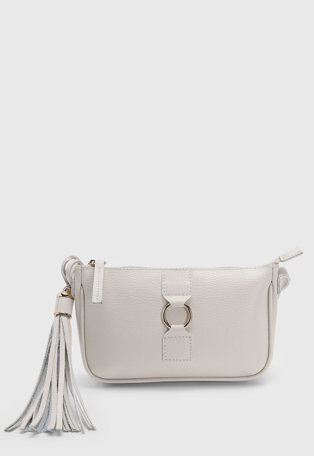 Bolsa Média Anacapri Detalhe Metálico Off-White