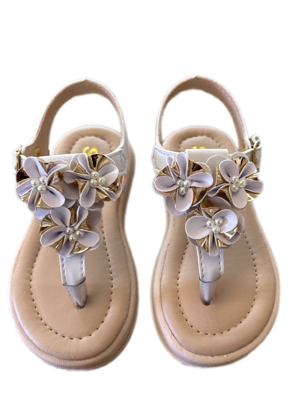 Vista 2 Infantil - Sandalia menina Dedinho de flores para meninas Solzim Branca SOLZIM CALÇADOS branco