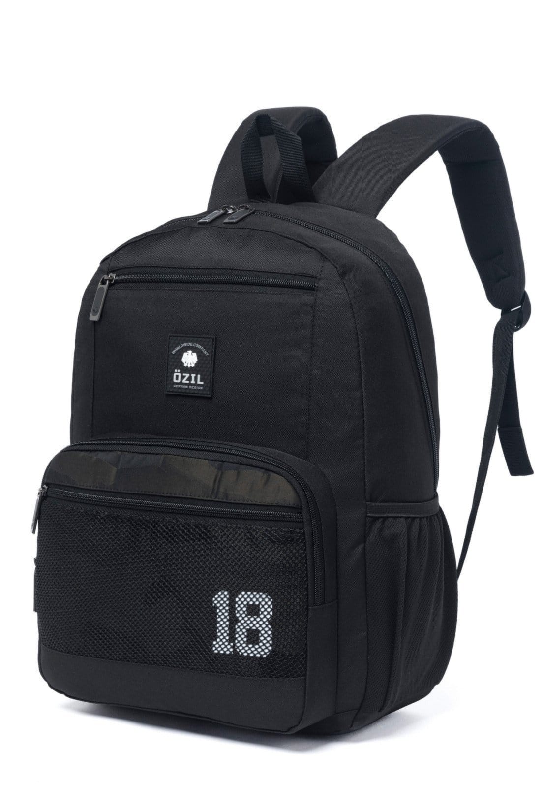 Vista 2 Mochila Masculina Faculdade Escola Bolsa Resistente Notebook Espaçosa Ozil preto