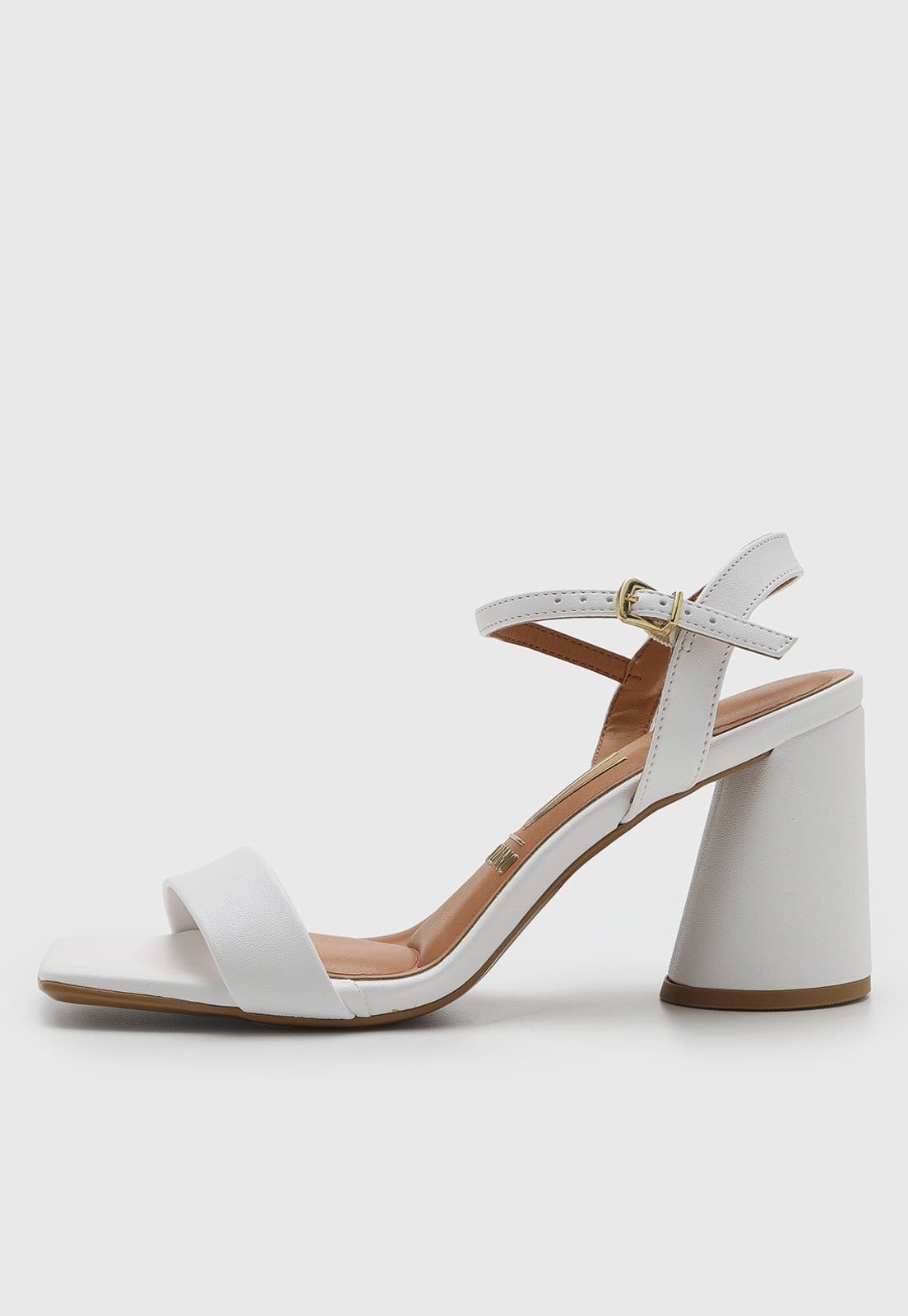 Sandália Feminina Vizzano Salto Médio Bloco Branca