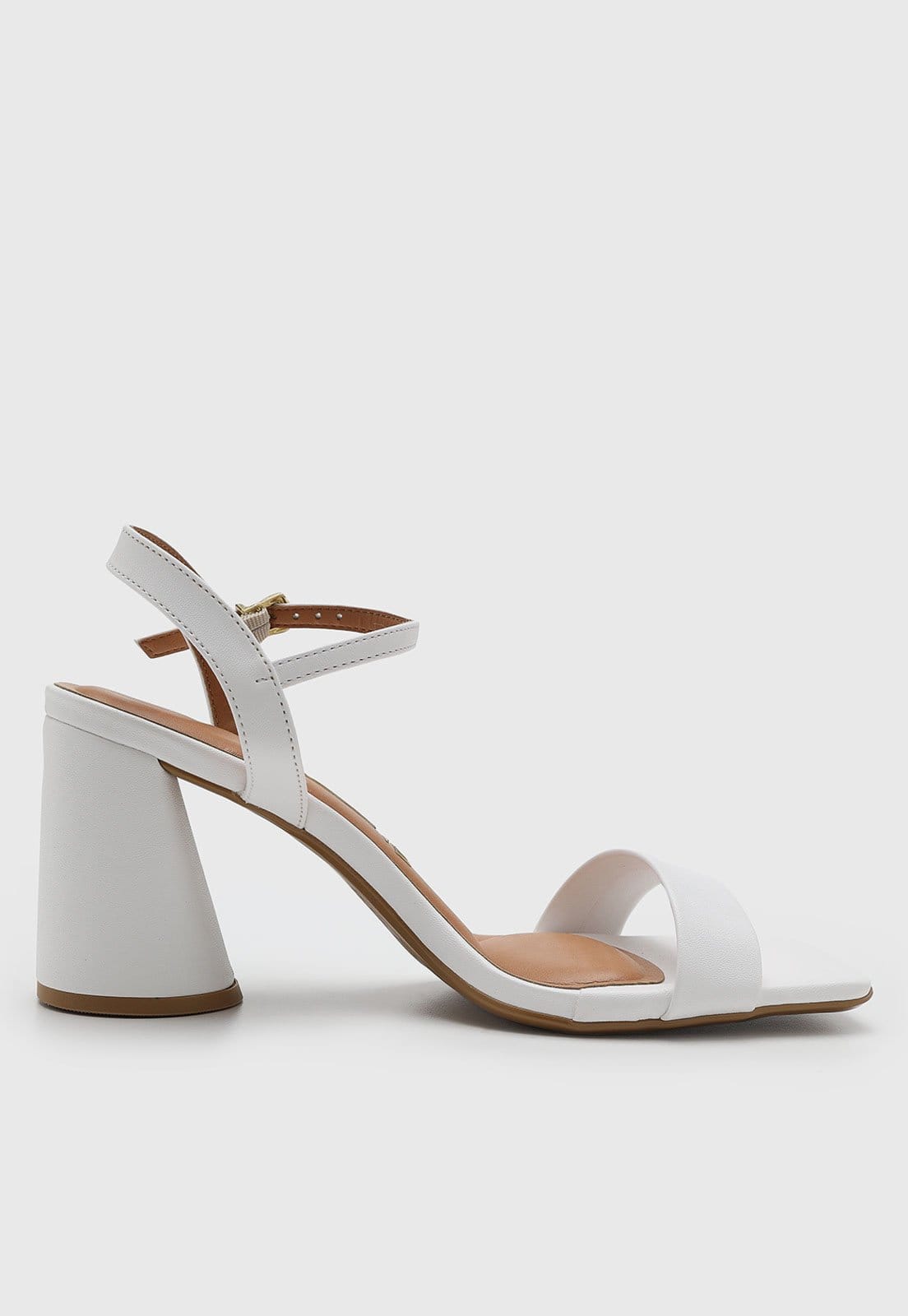 Vista 2 Sandália Feminina Vizzano Salto Médio Bloco Branca VIZZANO branco