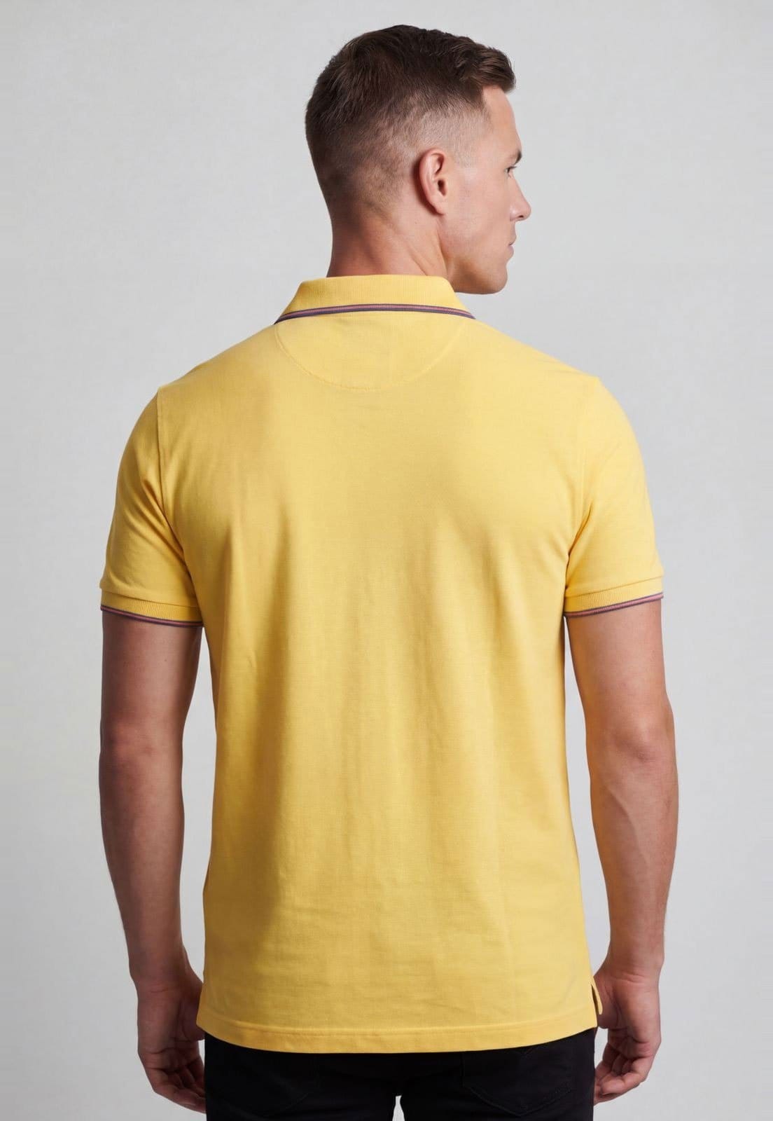 Vista 2 Polo Masculina Reserva Patch Tricolor Amarela Reserva amarelo