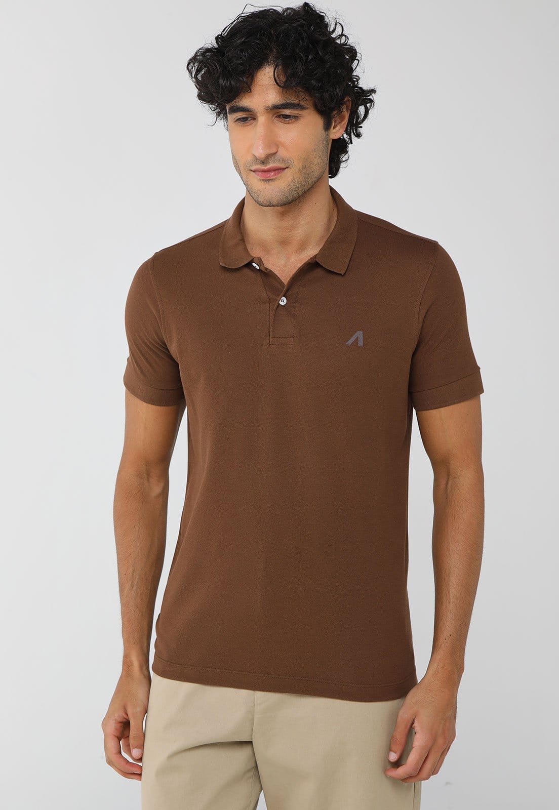 Vista principal Polo Masculina Aeropostale Aeropostale marrom