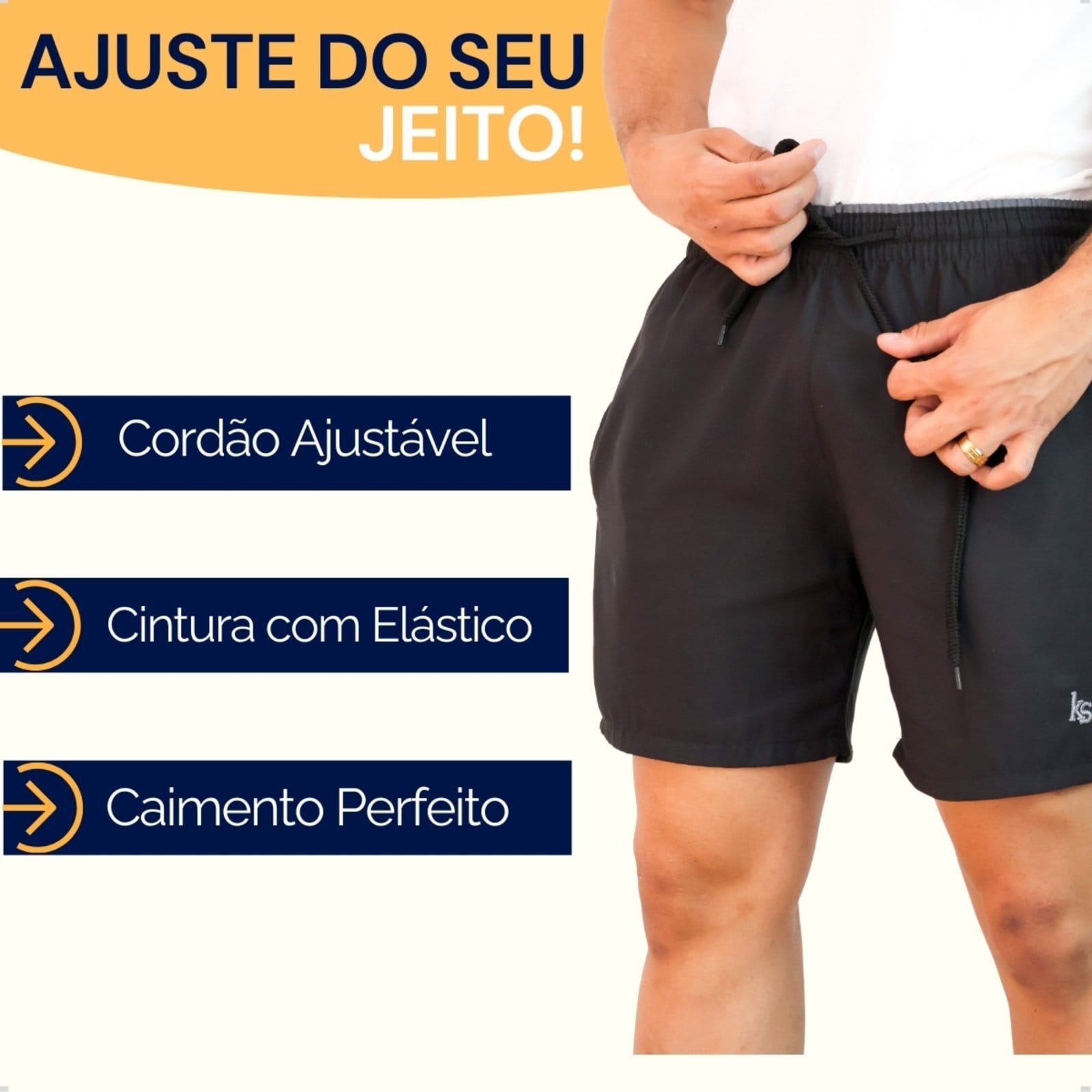 Shorts Tactel Treino Academia Bolsos Laterais