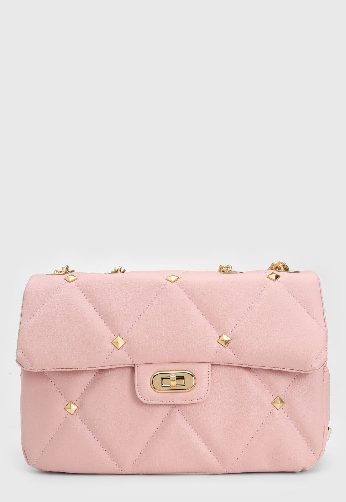 Vista 2 Bolsa Feminina Maria Milão Transversal Spike Claro Maria Milão bordô/floral/lilás/nude/pink/rosa/rosê rosa