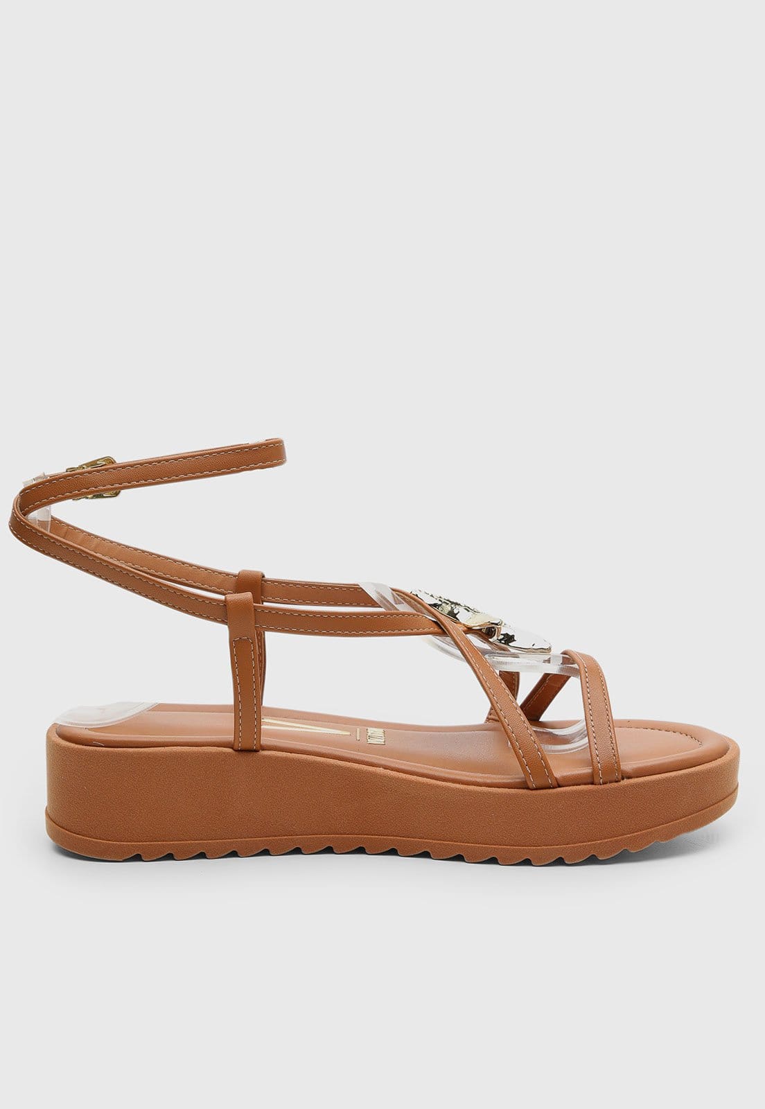 Vista 2 Sandália Feminina Vizzano Salto Médio Plataforma VIZZANO caramelo