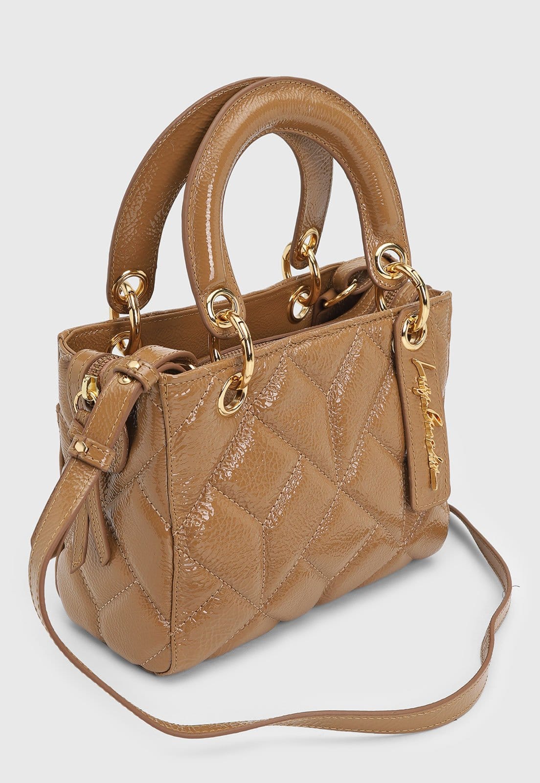 Vista 2 Bolsa Feminina Luiza Barcelos Viena Luiza Barcelos caramelo