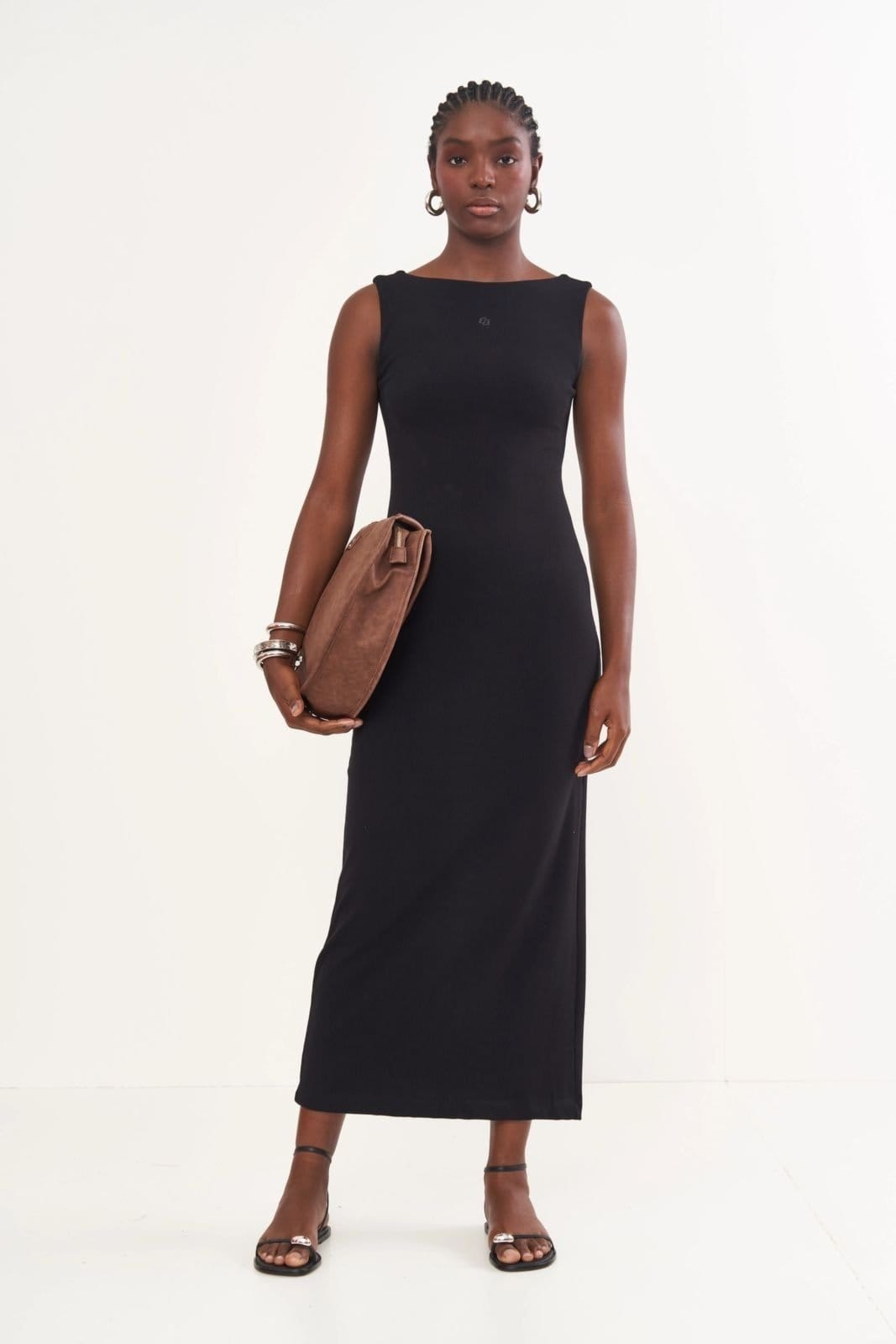 Vista principal Vestido Midi Decote Costas Colcci Colcci preto