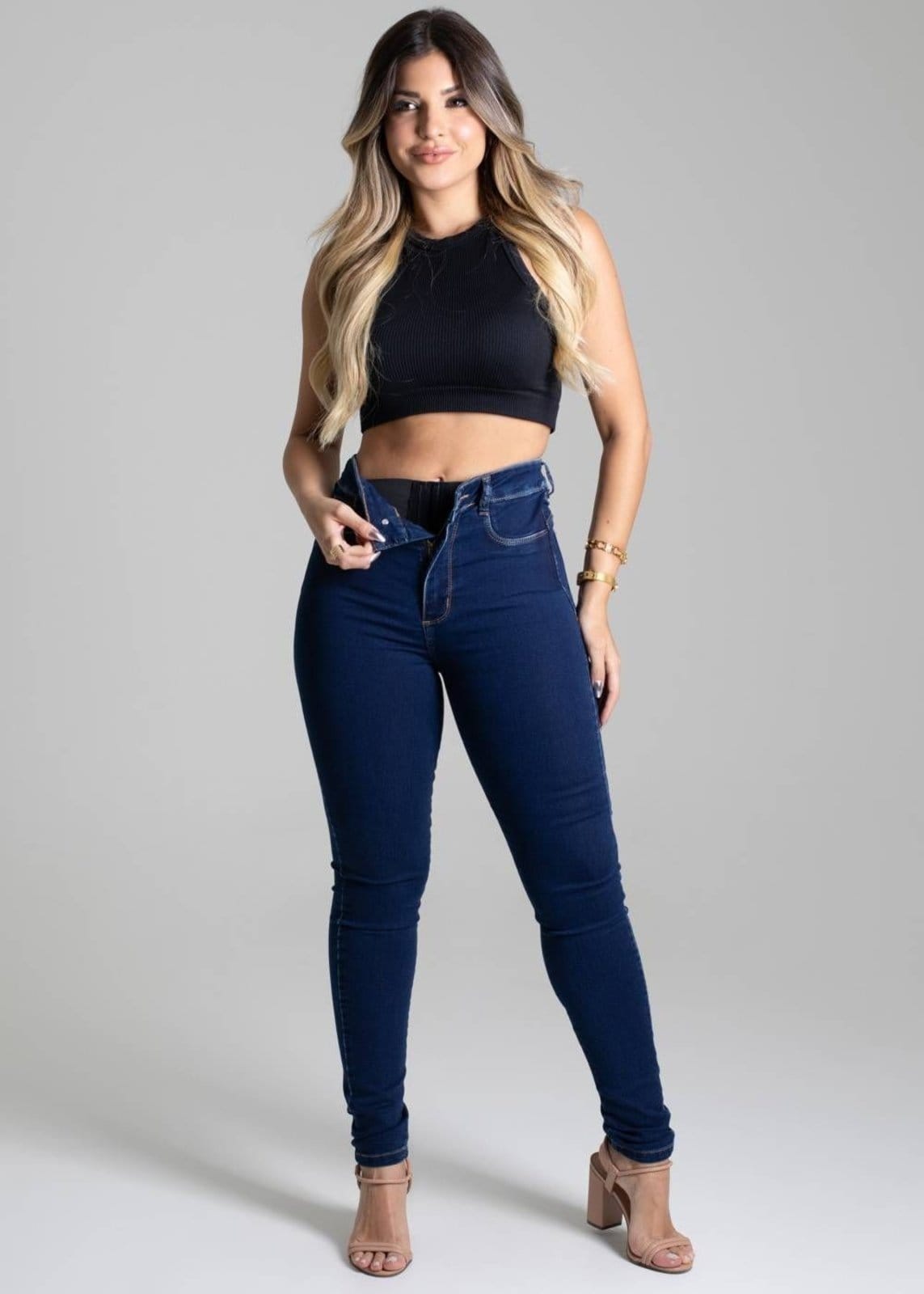 Vista 2 Calça Jeans Sawary Super Lipo - 277319 Sawary azul