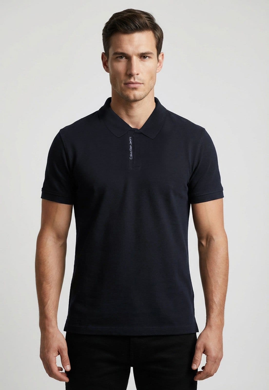 Polo Masculina Calvin Klein Jeans Slim Preta